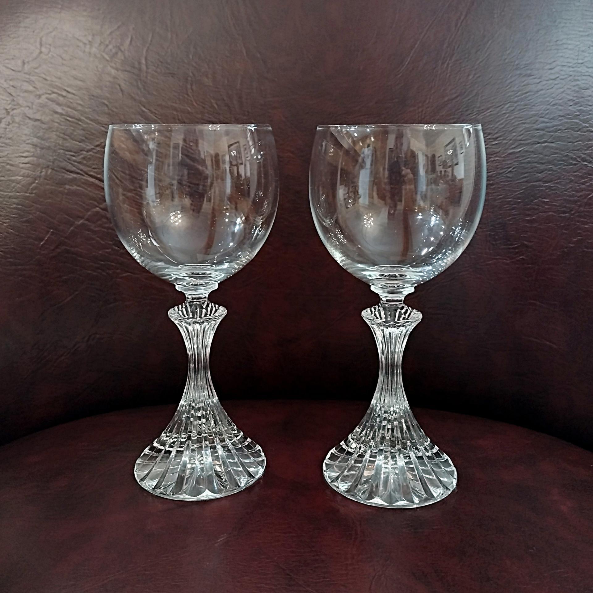 Vintage Mikasa The Ritz Crystal Wine Glasses, Set of Two
