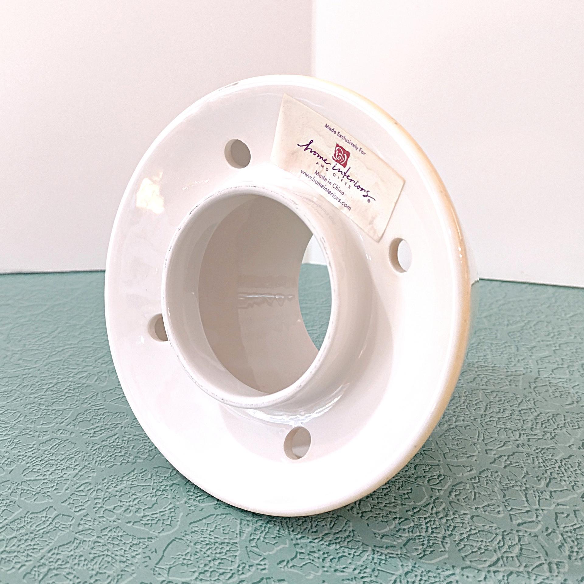 Vintage Home Interiors Rooster Ceramic Candle Shade Jar Topper, Country Farm Decor