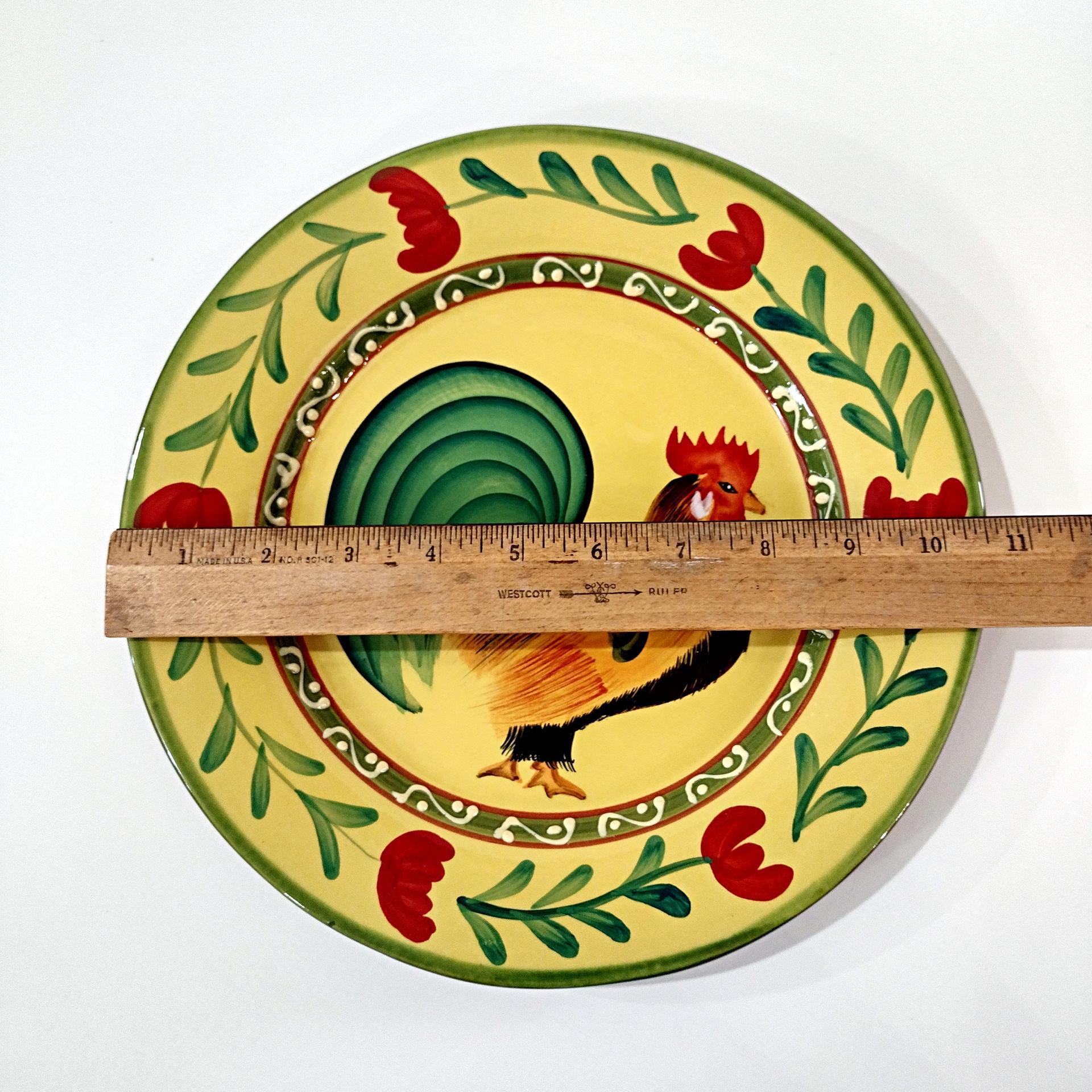 Vintage Hausenware Rooster Ceramic Dinner Plate