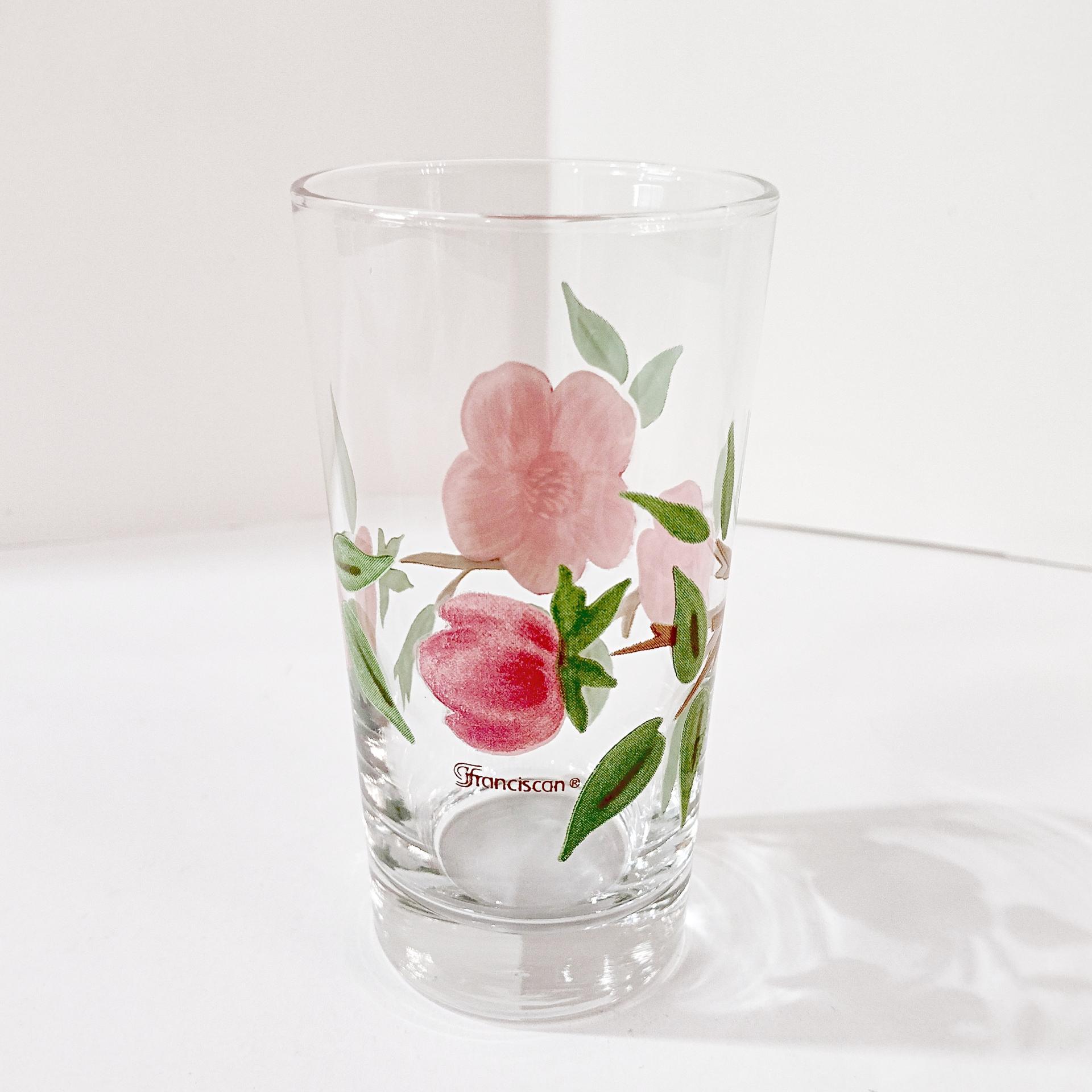 Vintage Franciscan Desert Rose 8 Ounce Juice Glasses, Set of Four