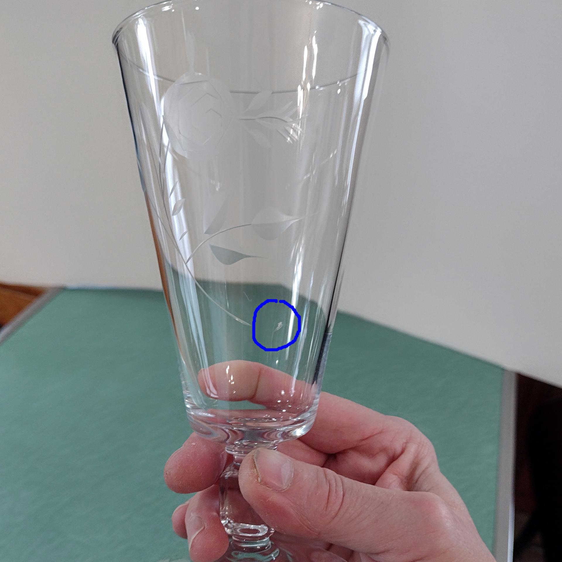 Antique American Hostess Manor Rose Crystal Iced Tea Glasses, Set of Two