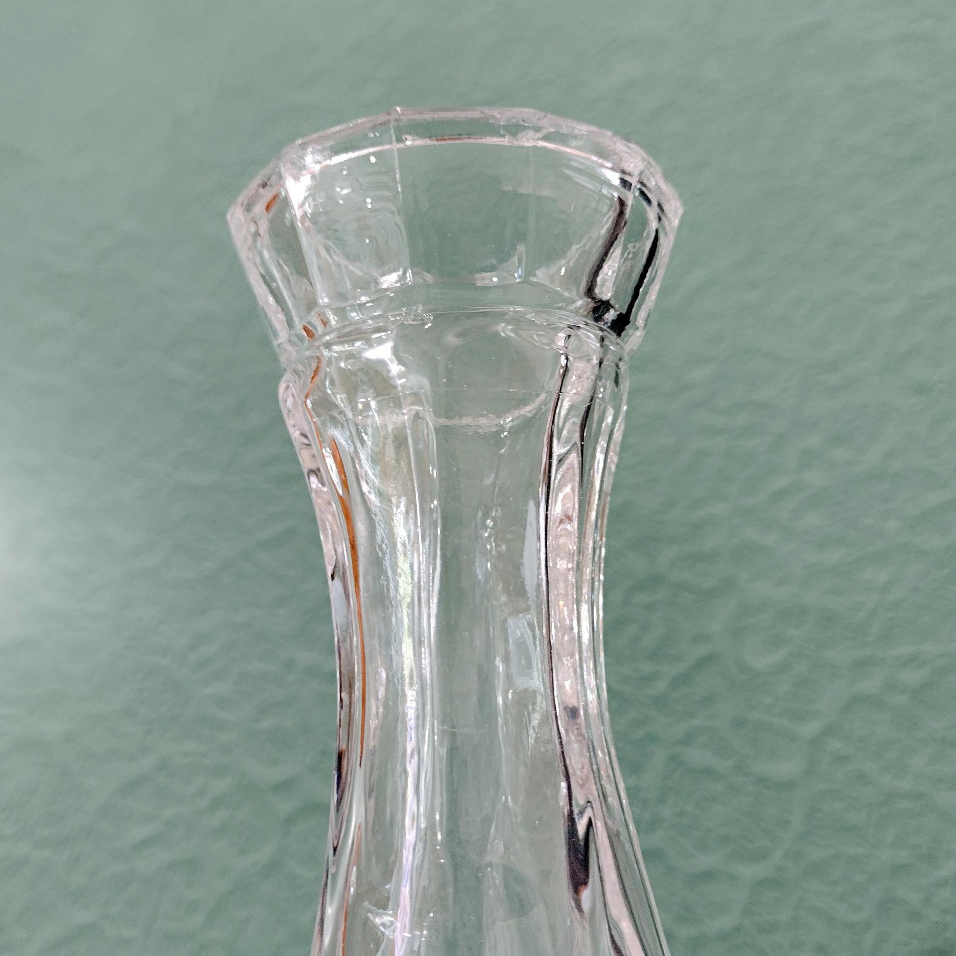Vintage Rose Frosted Crystal and Silver Plated Flower Bud Vase, William Adams West German Floral Vase