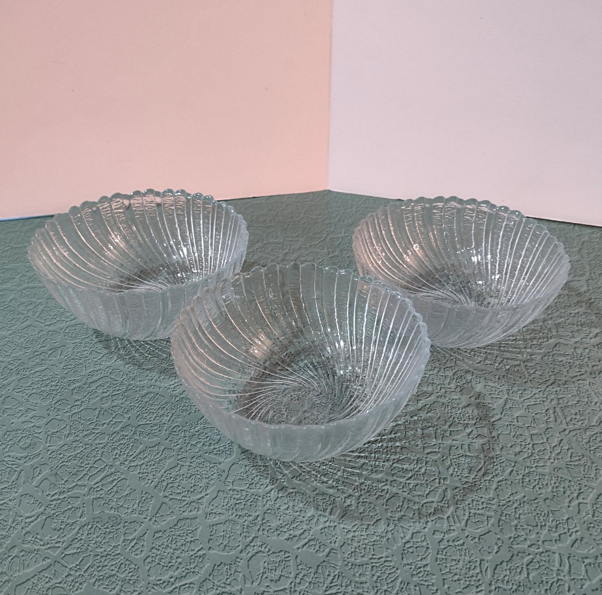 Vintage Arcoroc Seabreeze Salad Cereal Dessert Bowls, Set of 3