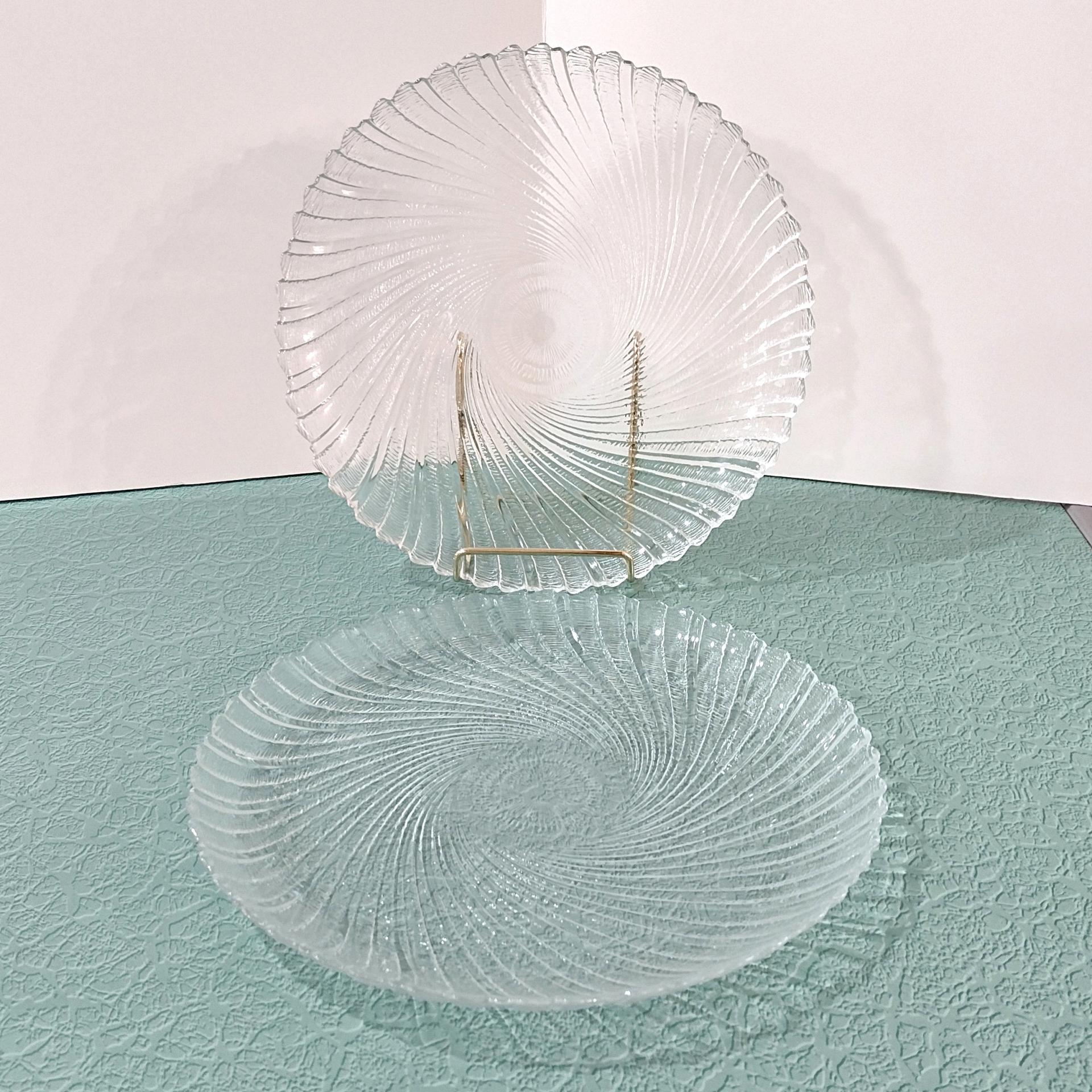 Vintage Arcoroc Seabreeze Clear Glass Dinner Plates, Set of Two
