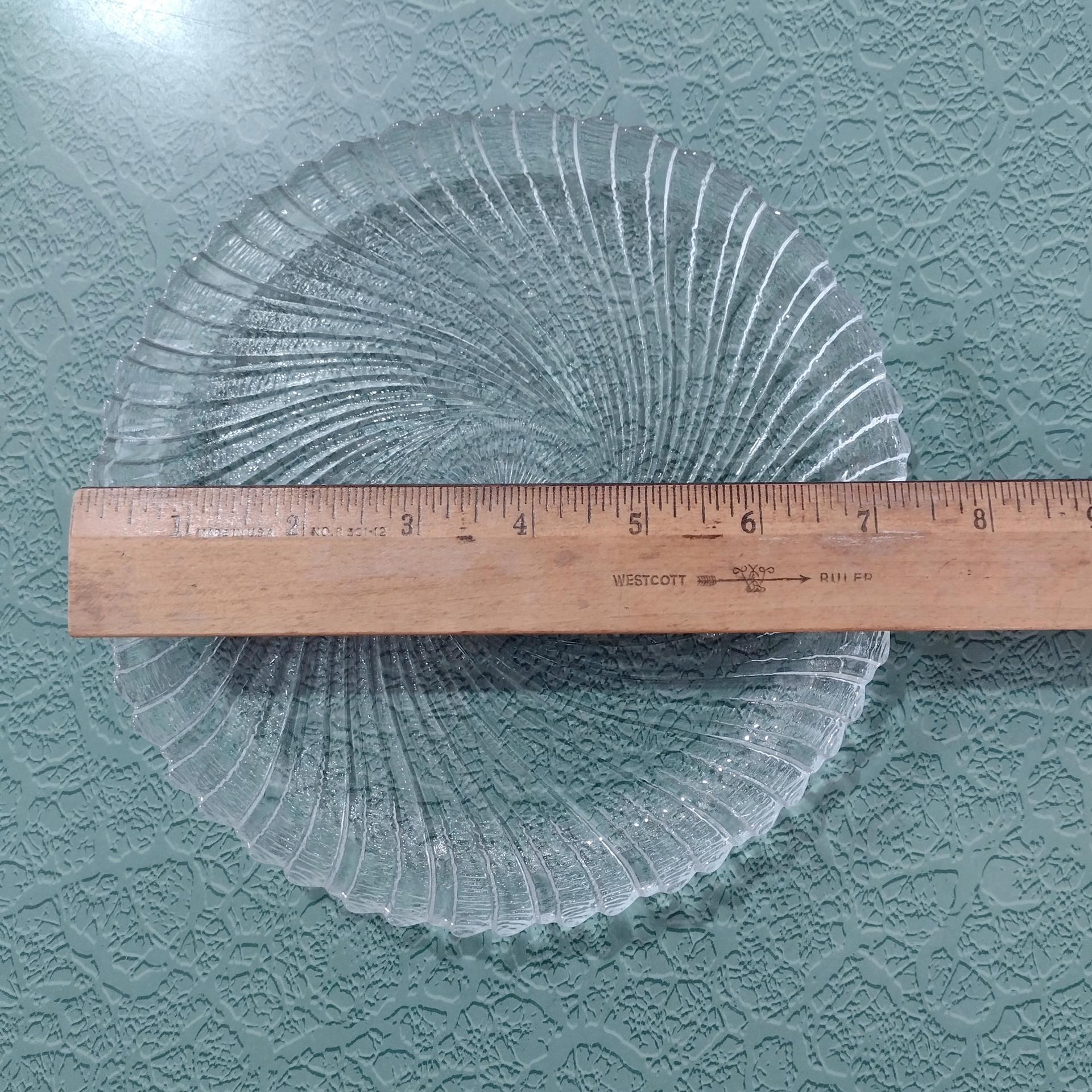 Vintage Arcoroc Seabreeze Clear Glass Dessert Salad Plates, Set of Two