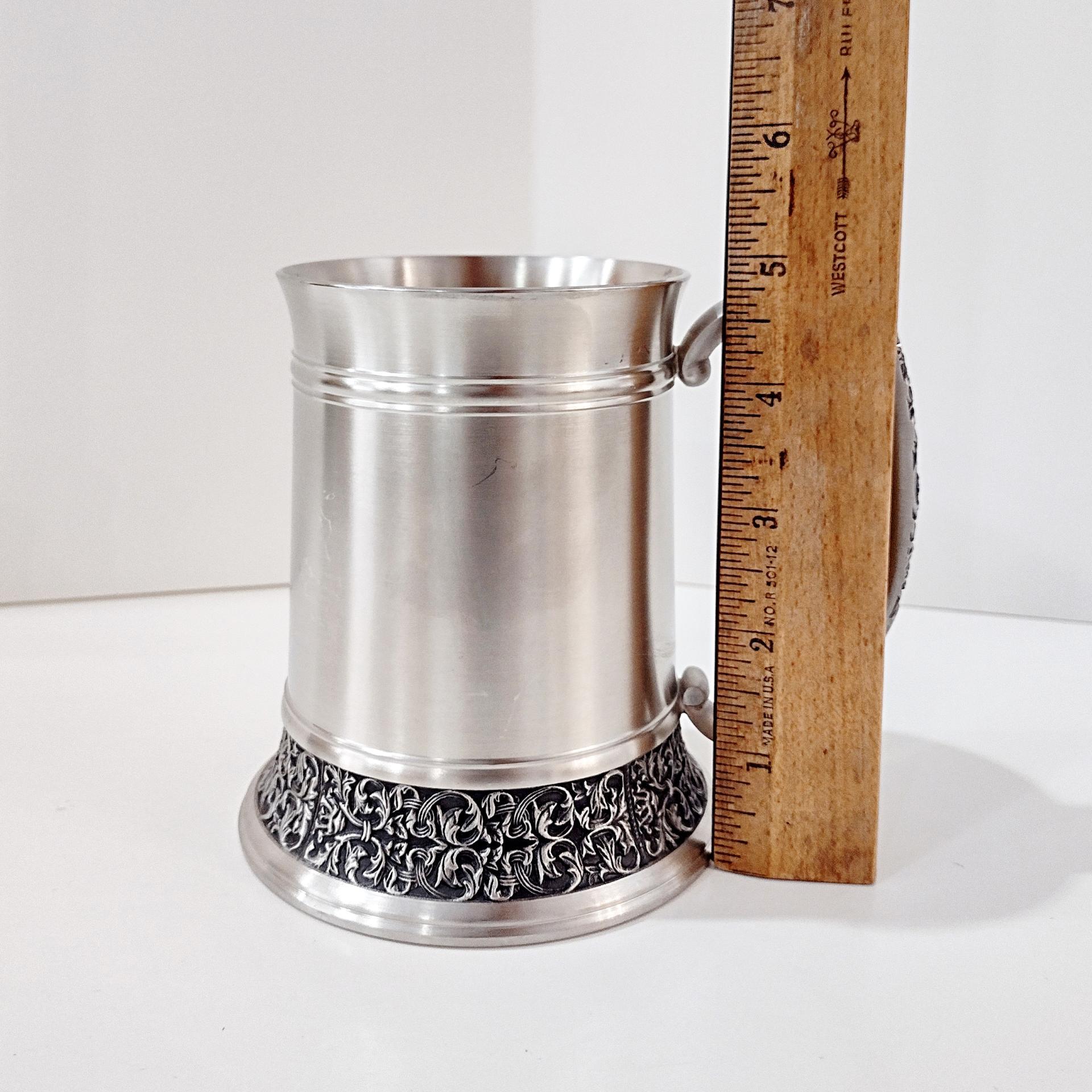 Vintage Royal Selangor Classic Expressions Pewter Tankard, 20 Ounce Pewter Mug Beer Stein with Scroll Detail
