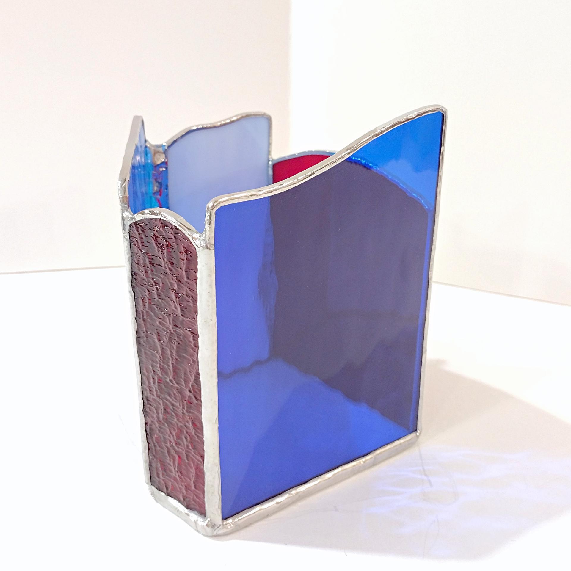 Stained Glass Desk Organizer, Remote Control Pen Pencil Holder