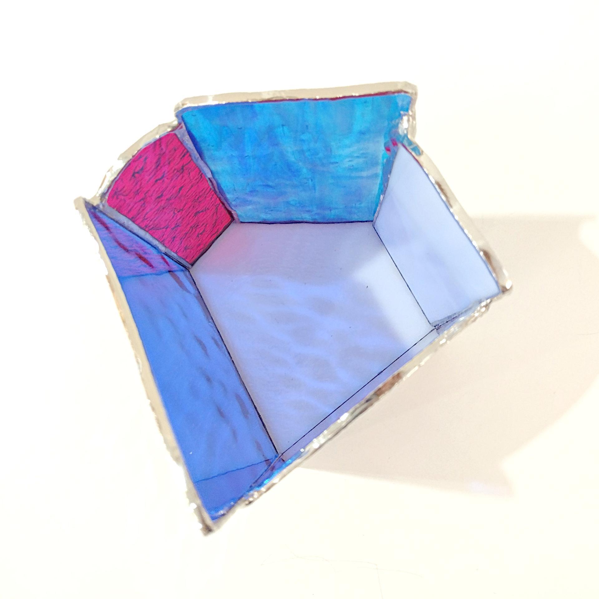 Stained Glass Desk Organizer, Remote Control Pen Pencil Holder