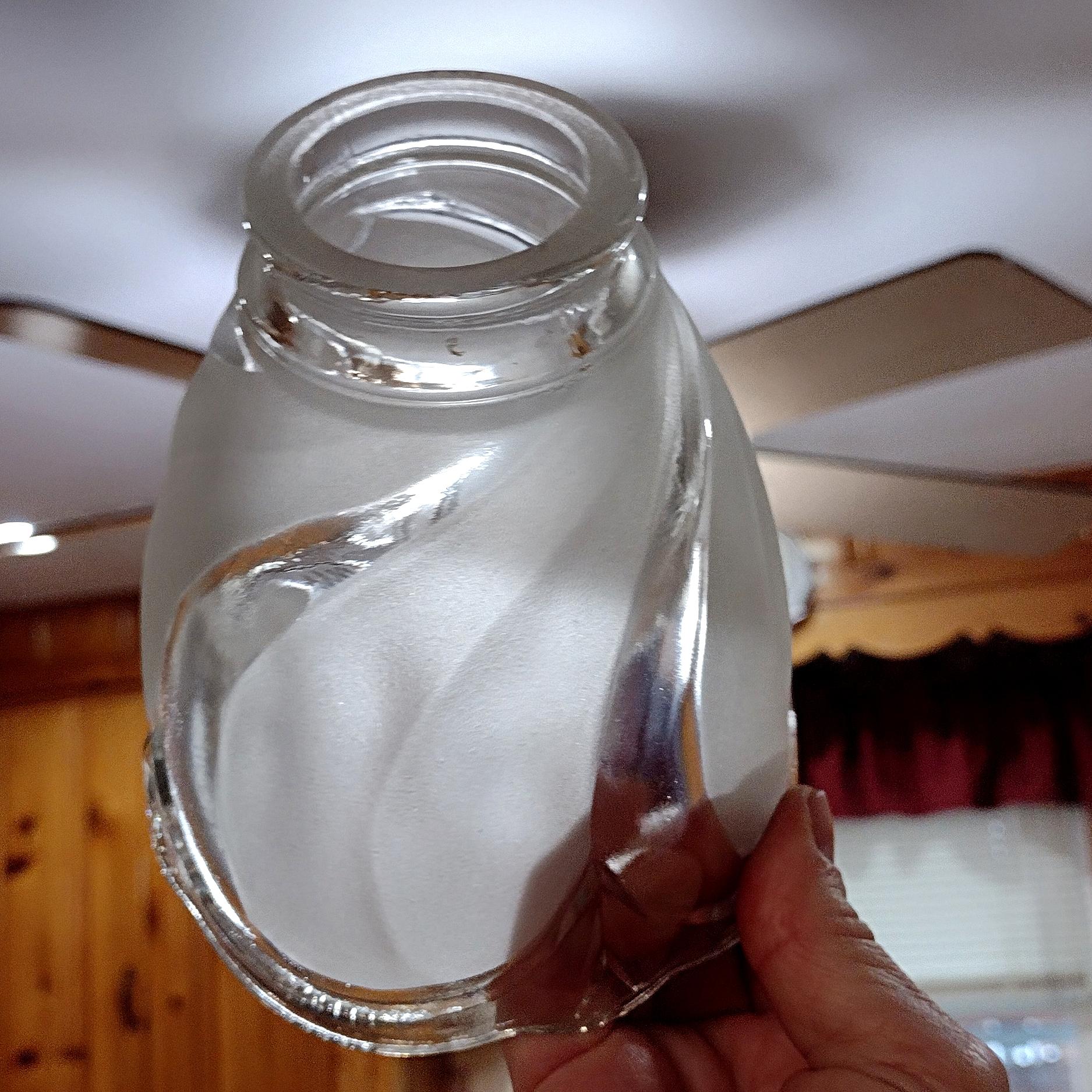 Vintage Frosted Swirl Glass Lamp Shade, Replacement Light Cover Shade