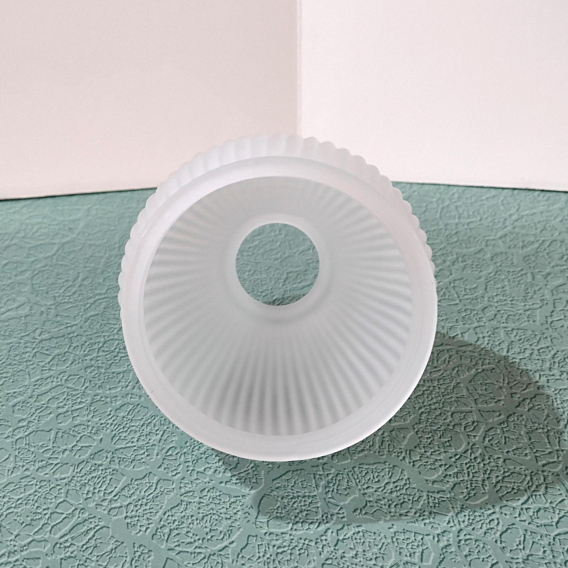 Vintage Ribbed White Satin Glass Lamp Shade, Replacement Light Shade