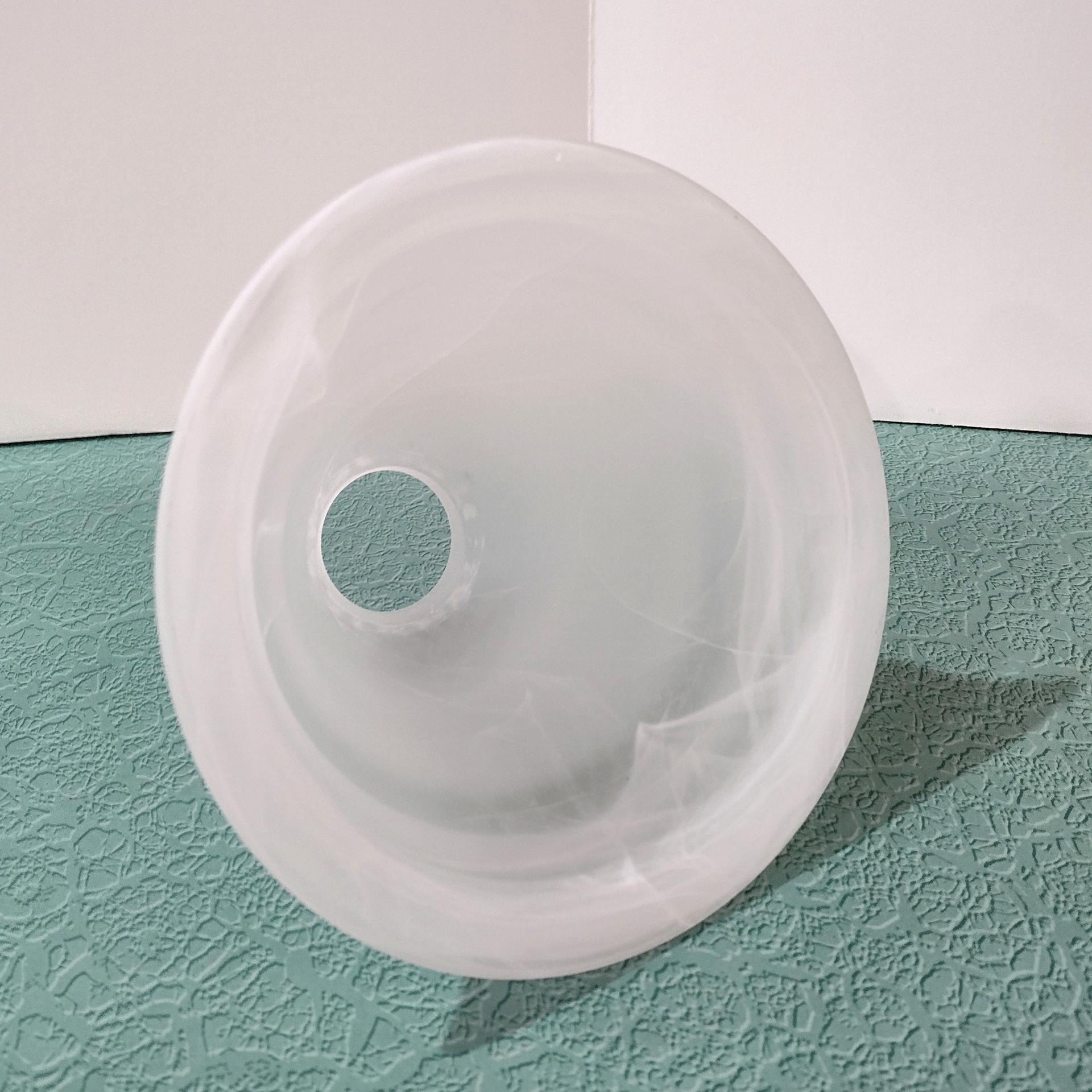 Vintage White Swirl Milk Glass Lamp Light Shade, Bell Shaped Replacement Pendant Shade