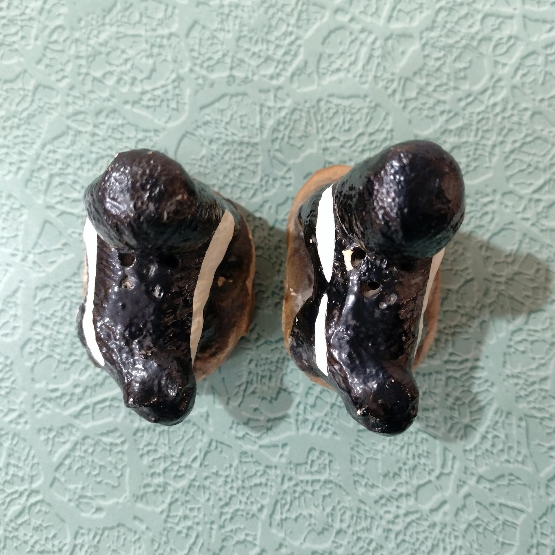Vintage Ceramic Skunk Salt and Pepper Shaker Set