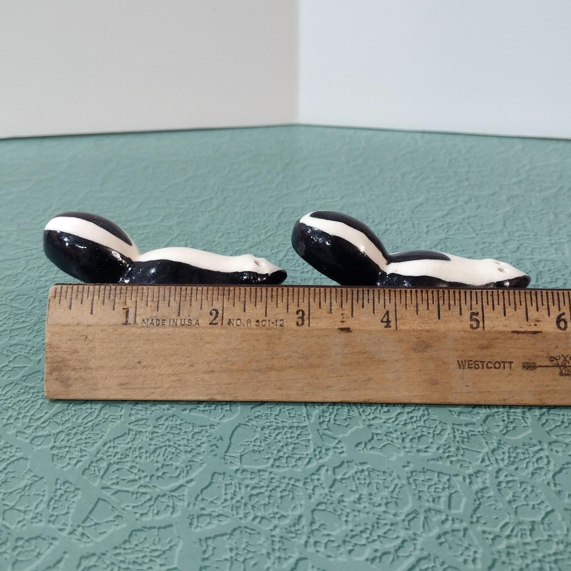 Vintage Ceramic Skunk Salt and Pepper Shaker Set