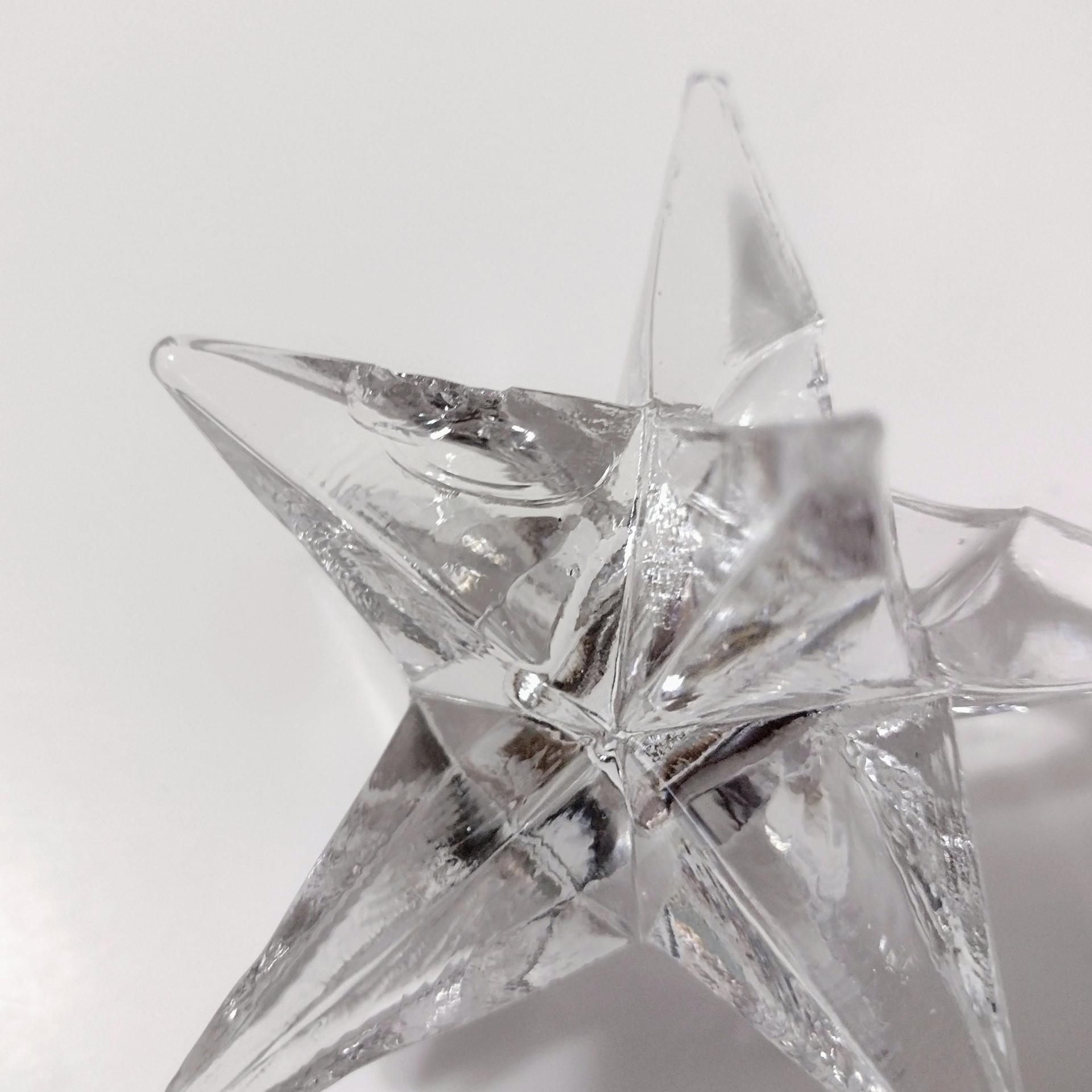 Vintage 9 Pointed Star Crystal Candlestick Holders, Set of 2, Taper Candle Holders