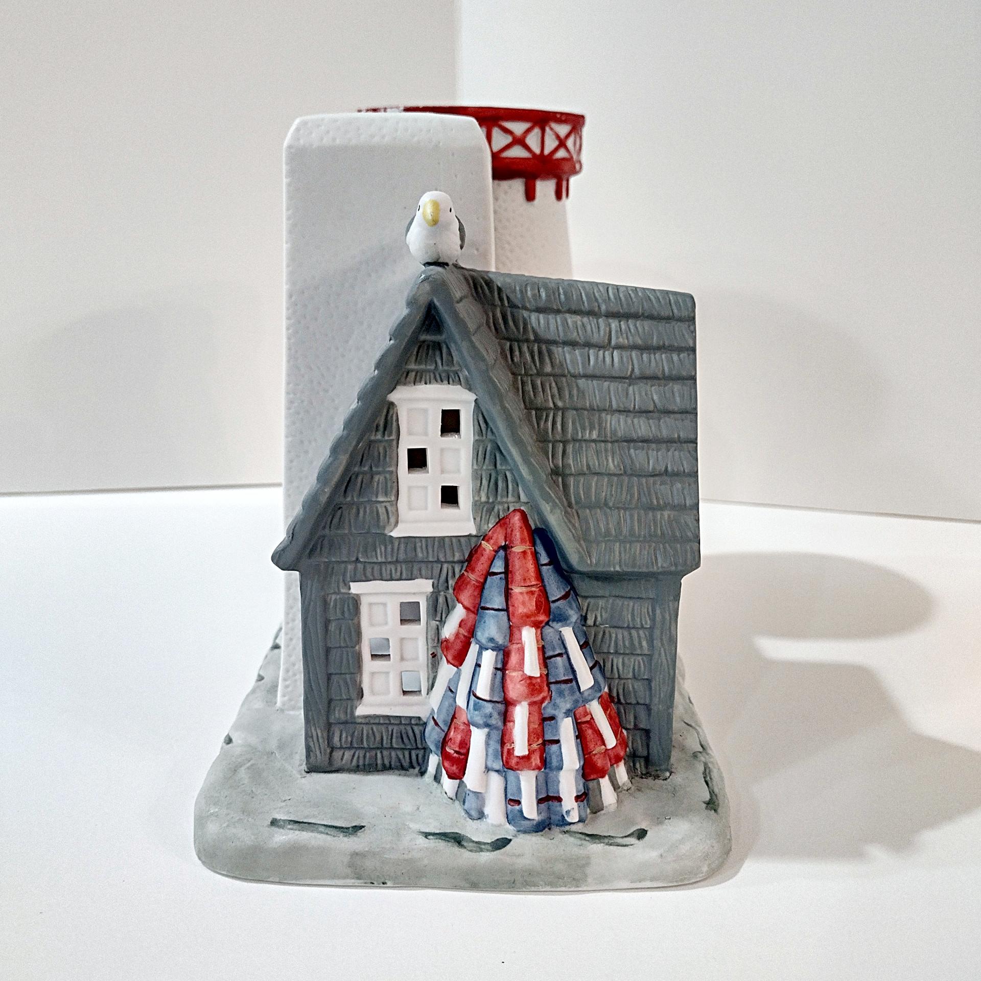 Vintage Partylite Stoney Harbor Lighthouse Tea Light Votive Candle Holder