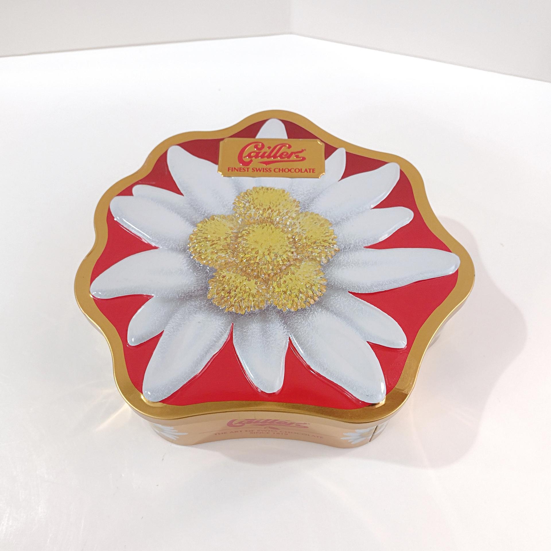 Vintage Daisy Flower Shaped Metal Tin Storage Container, Floral Gift Tin