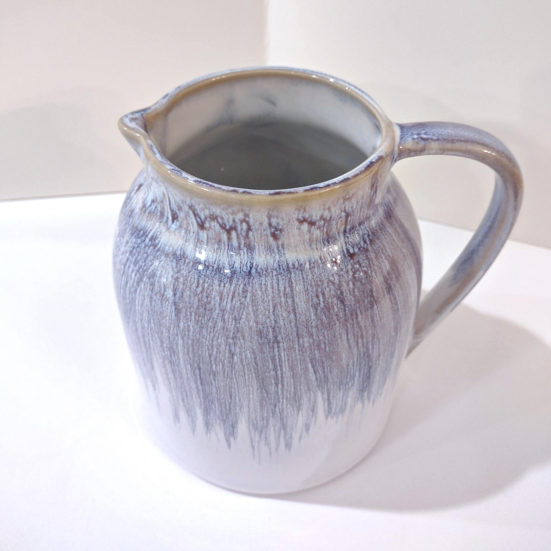 Blue and White Ceramic Pitcher Vase, Teleflora Pour on the Pretty Flower Vase