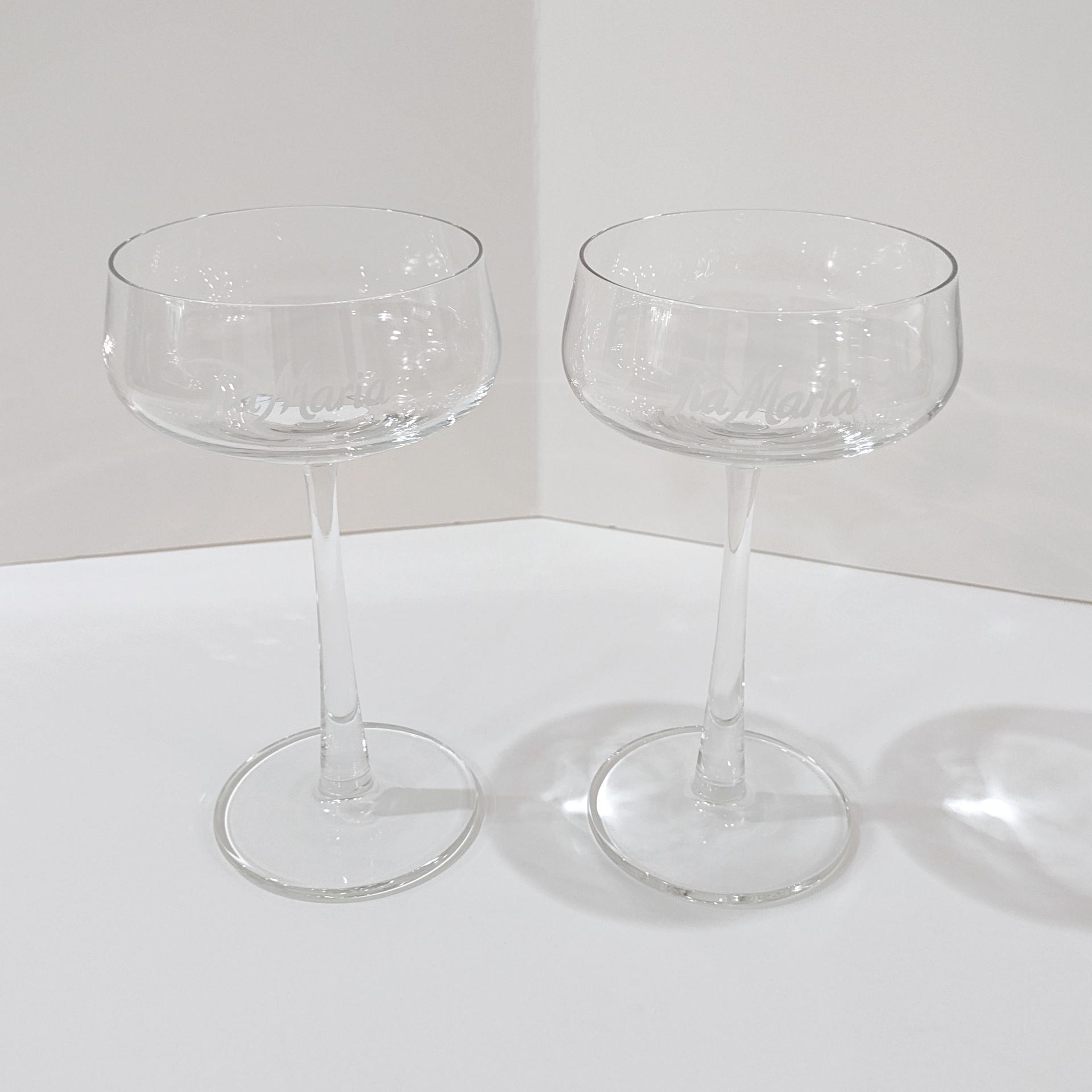 Tia Maria Coupe Cocktail Martini Glasses, Set of Two