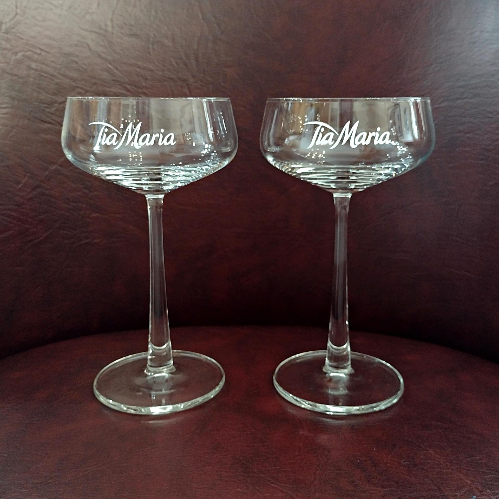 Tia Maria Coupe Cocktail Martini Glasses, Set of Two