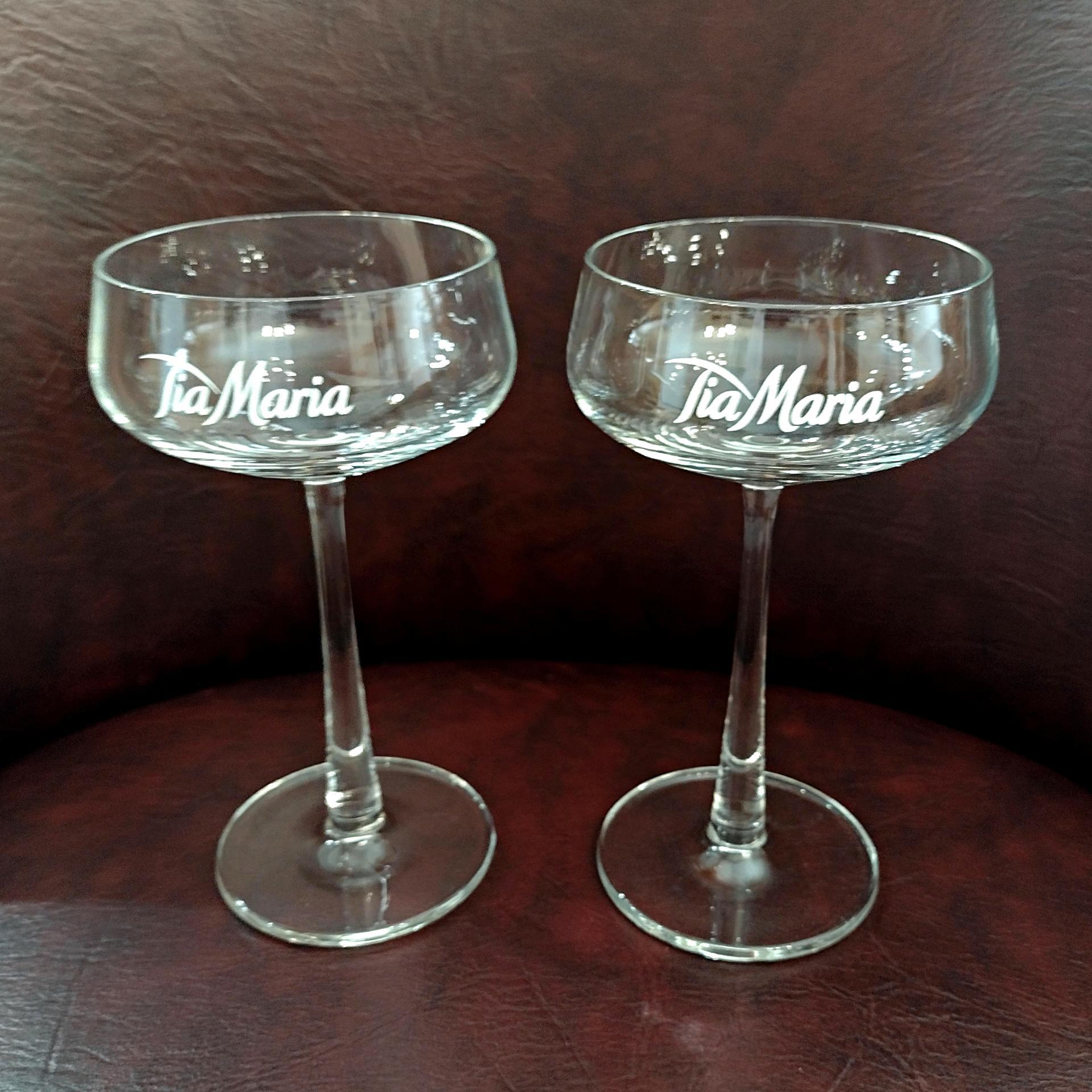 Tia Maria Coupe Cocktail Martini Glasses, Set of Two