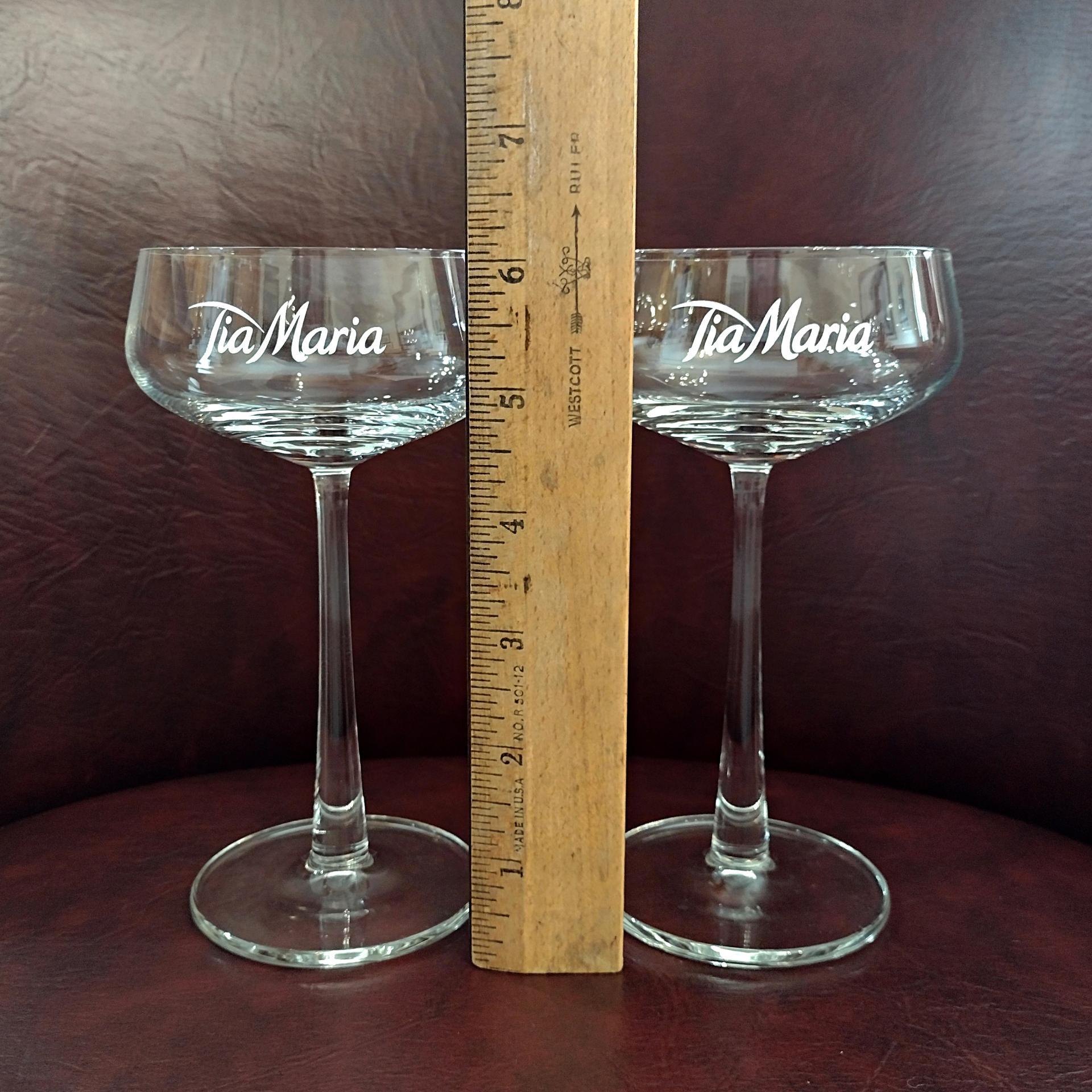 Tia Maria Coupe Cocktail Martini Glasses, Set of Two