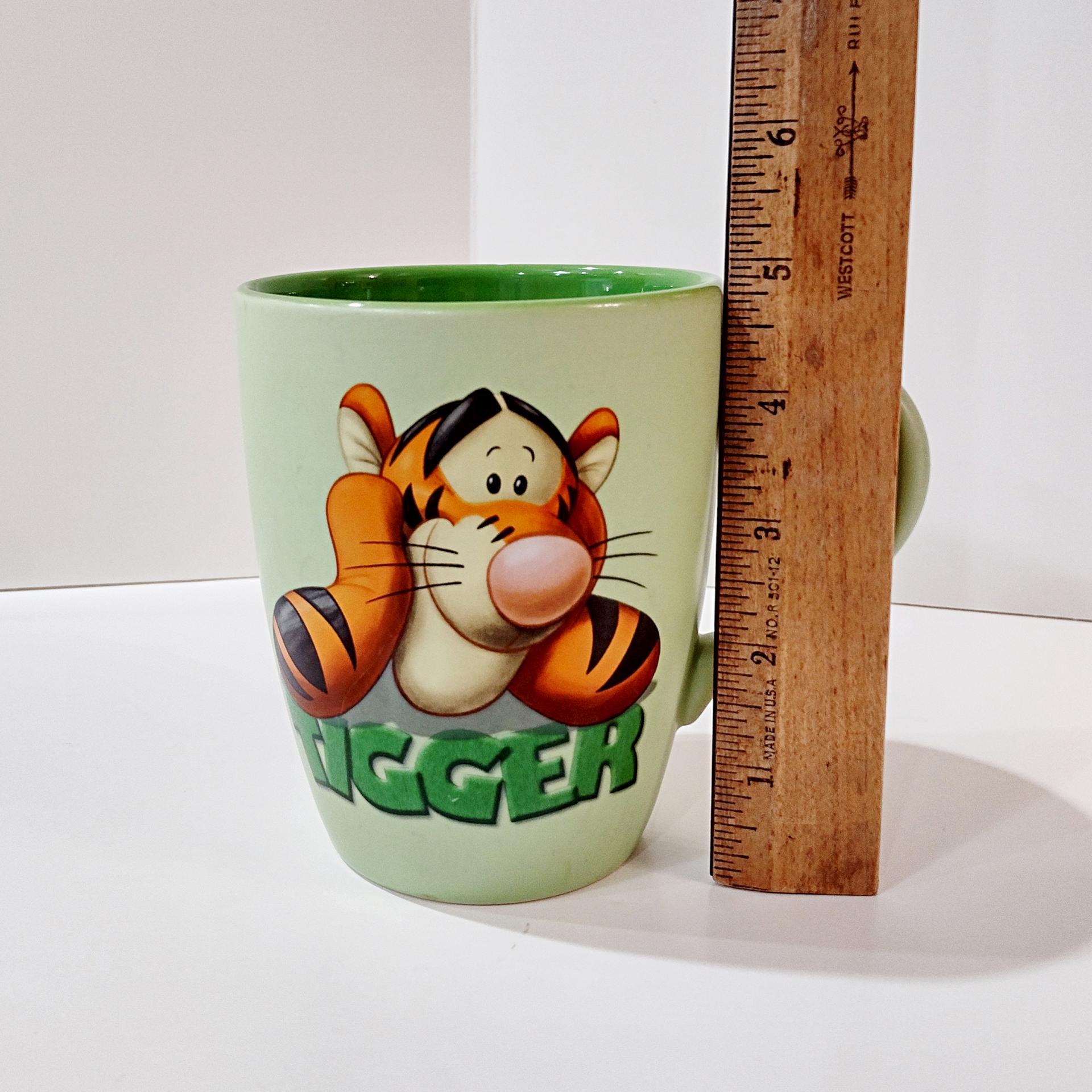 Vintage Authentic  Disney Store Tigger Green Ceramic Oversized Coffee Tea Mug, Winnie the Pooh Character Mug