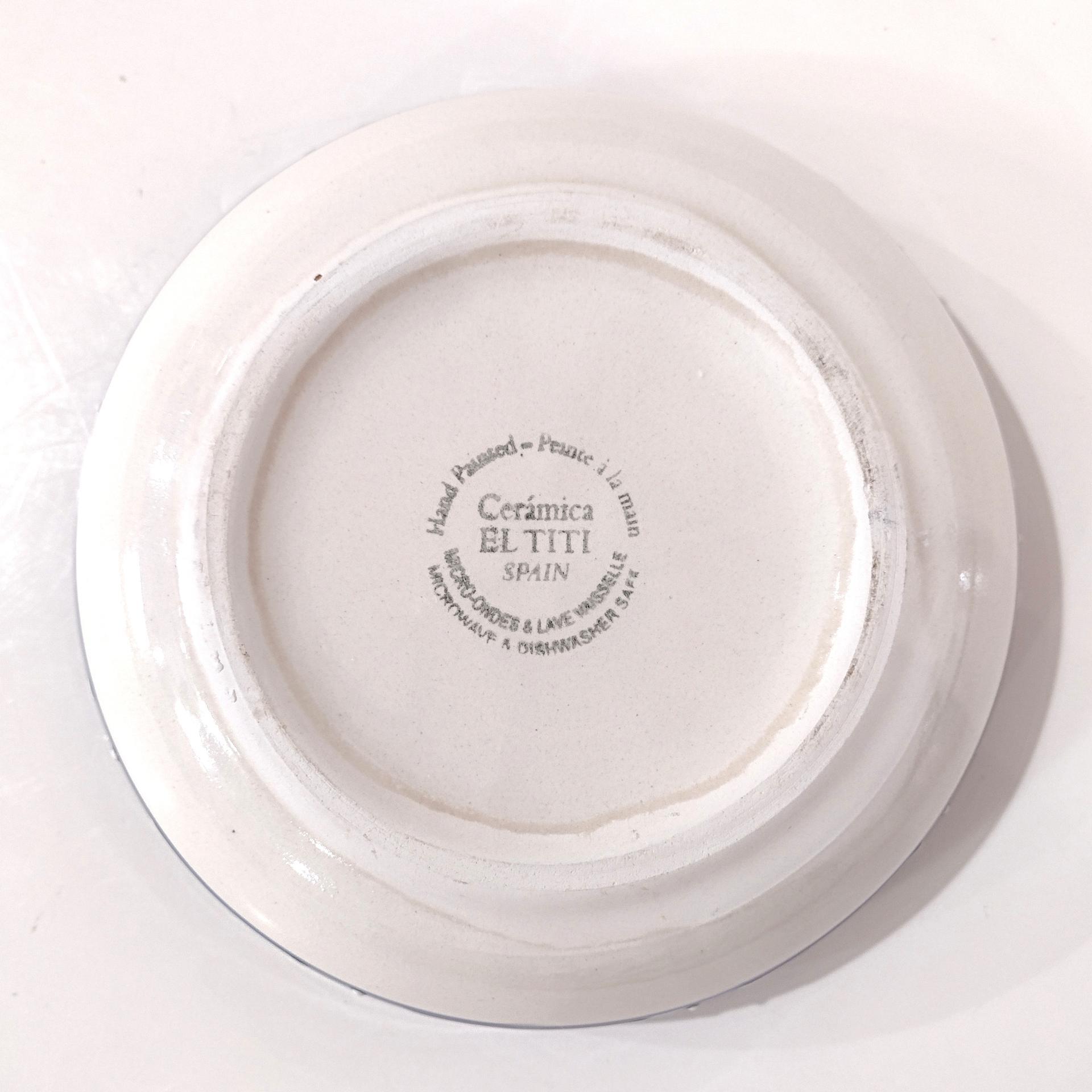 Vintage Spanish Ceramic Hand Painted Bowl, Floral Candy Nut Bowl, Small Serving Dish