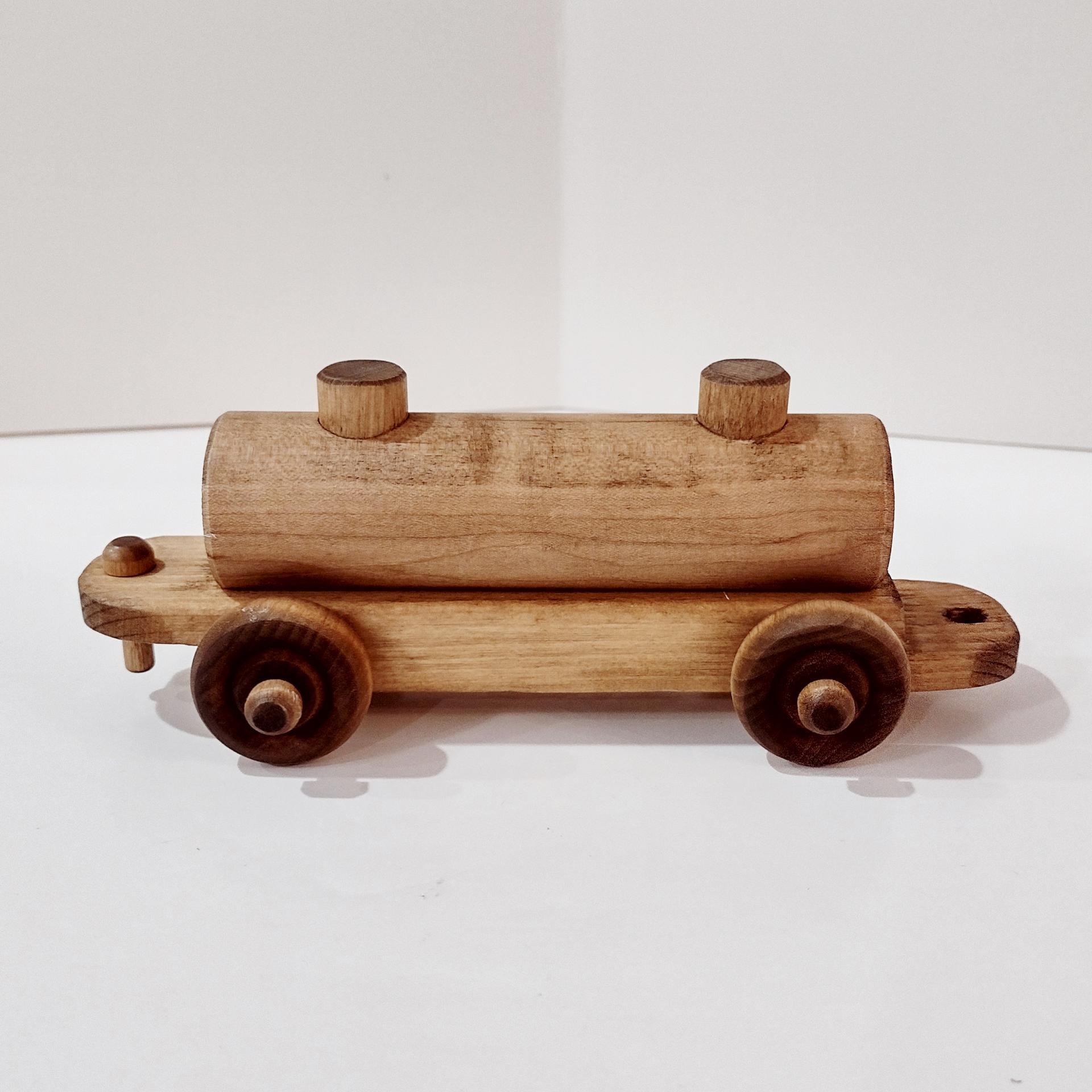 Vintage Wooden Train Rolling Child's Push Toy, Clip Clop Lapps Toys Handcrafted Amish Toy