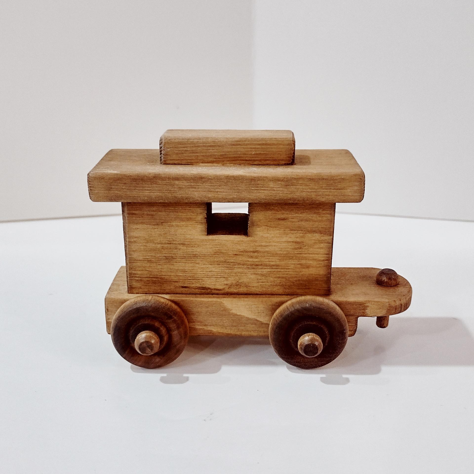 Vintage Wooden Train Rolling Child's Push Toy, Clip Clop Lapps Toys Handcrafted Amish Toy