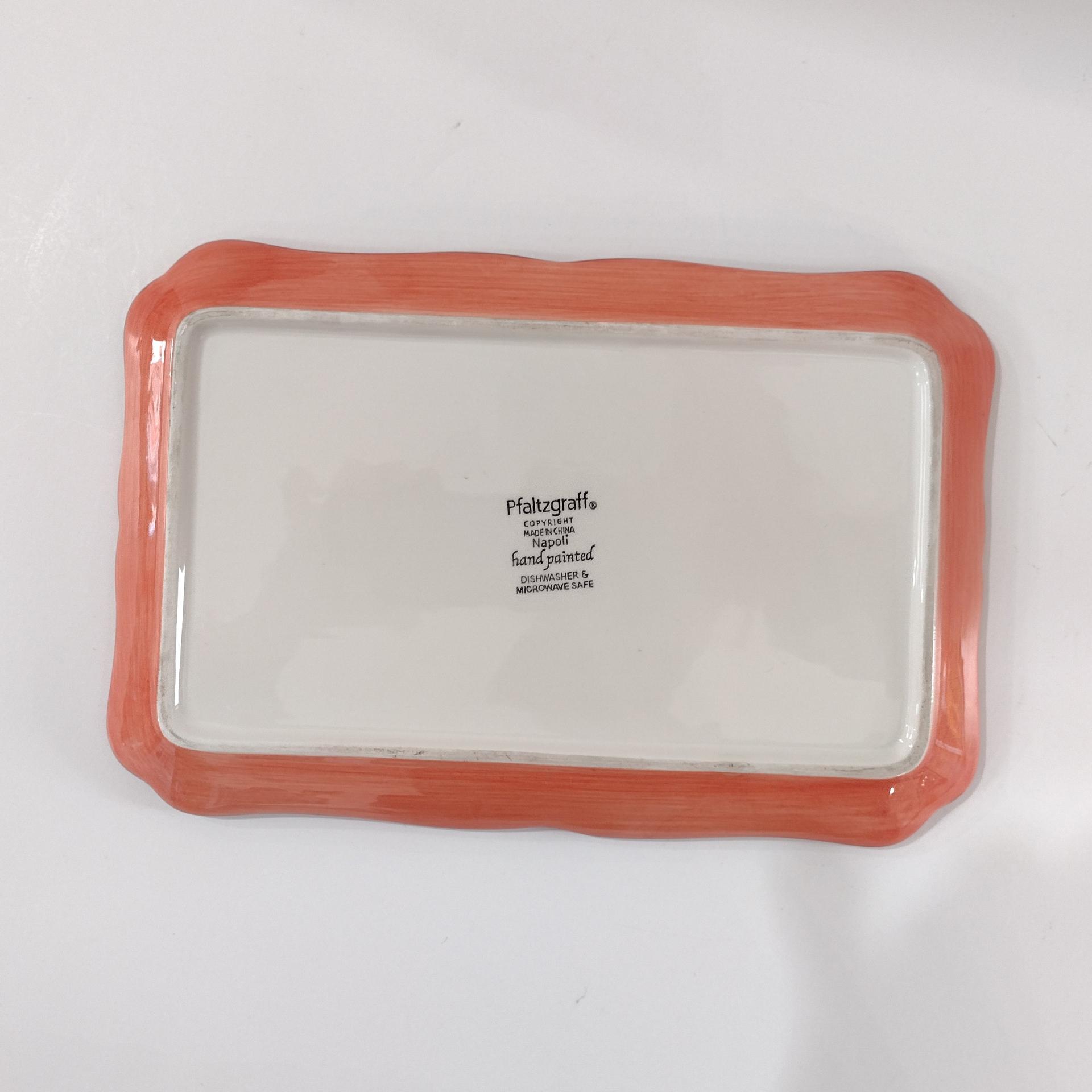Vintage Pfaltzgraff Napoli Ceramic Tray, Everything Tray, Floral Hand Painted Ceramic Tray