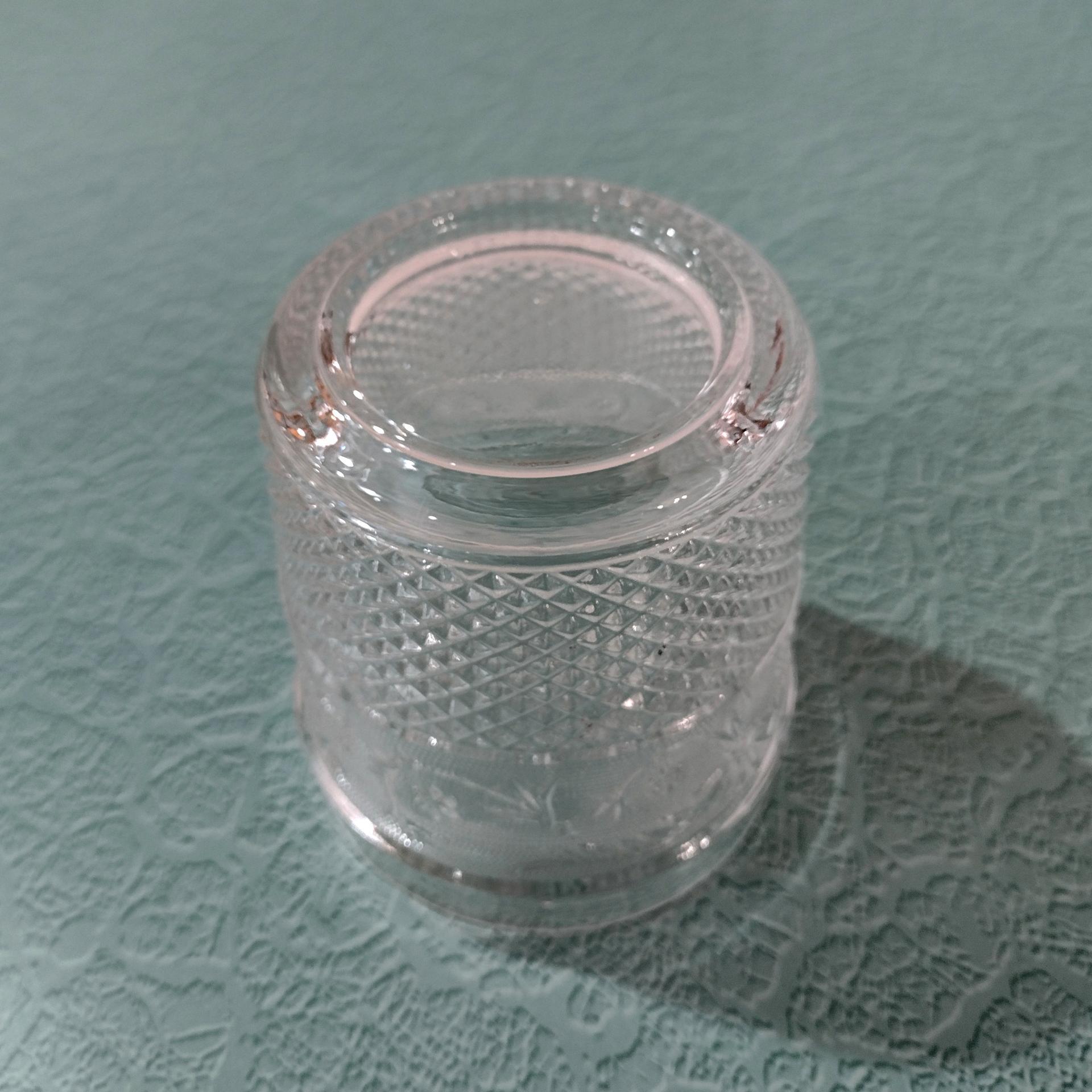 Vintage Crystal Clear Industries Trellis Low Ball Glass