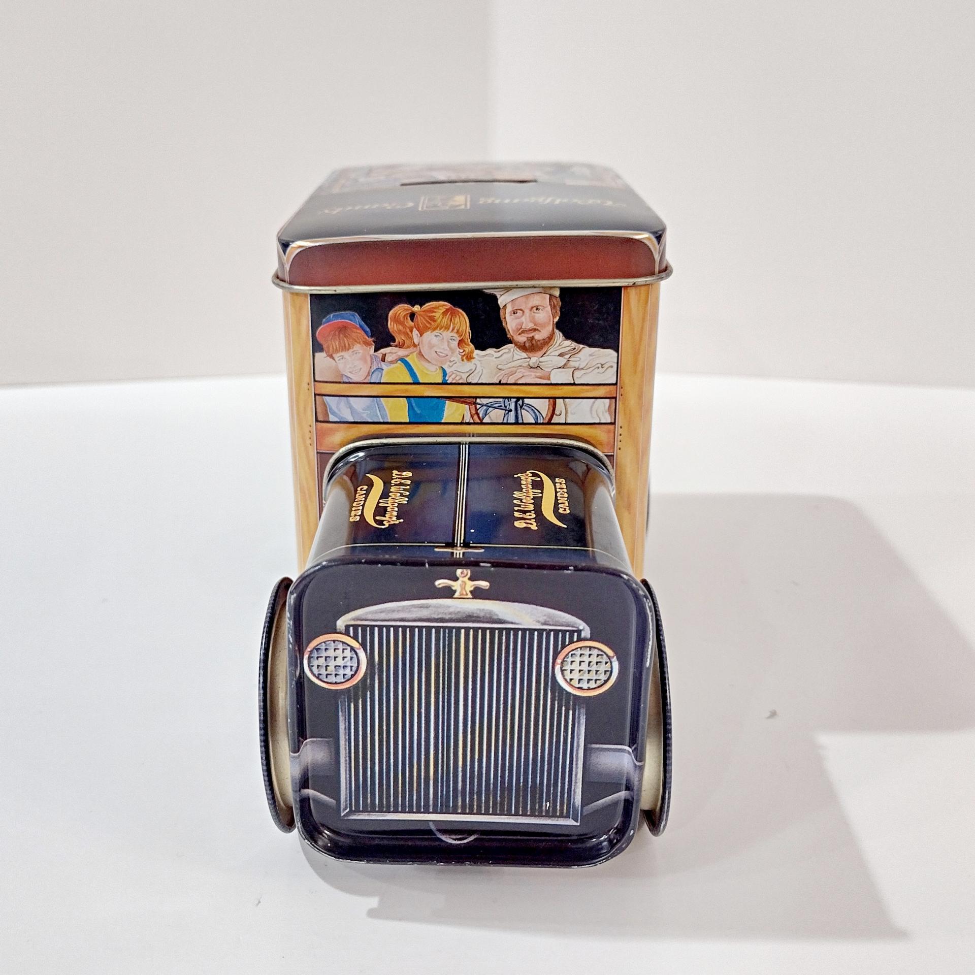 Vintage Wolfgang Candies Metal Truck Storage Tin and Coin Bank