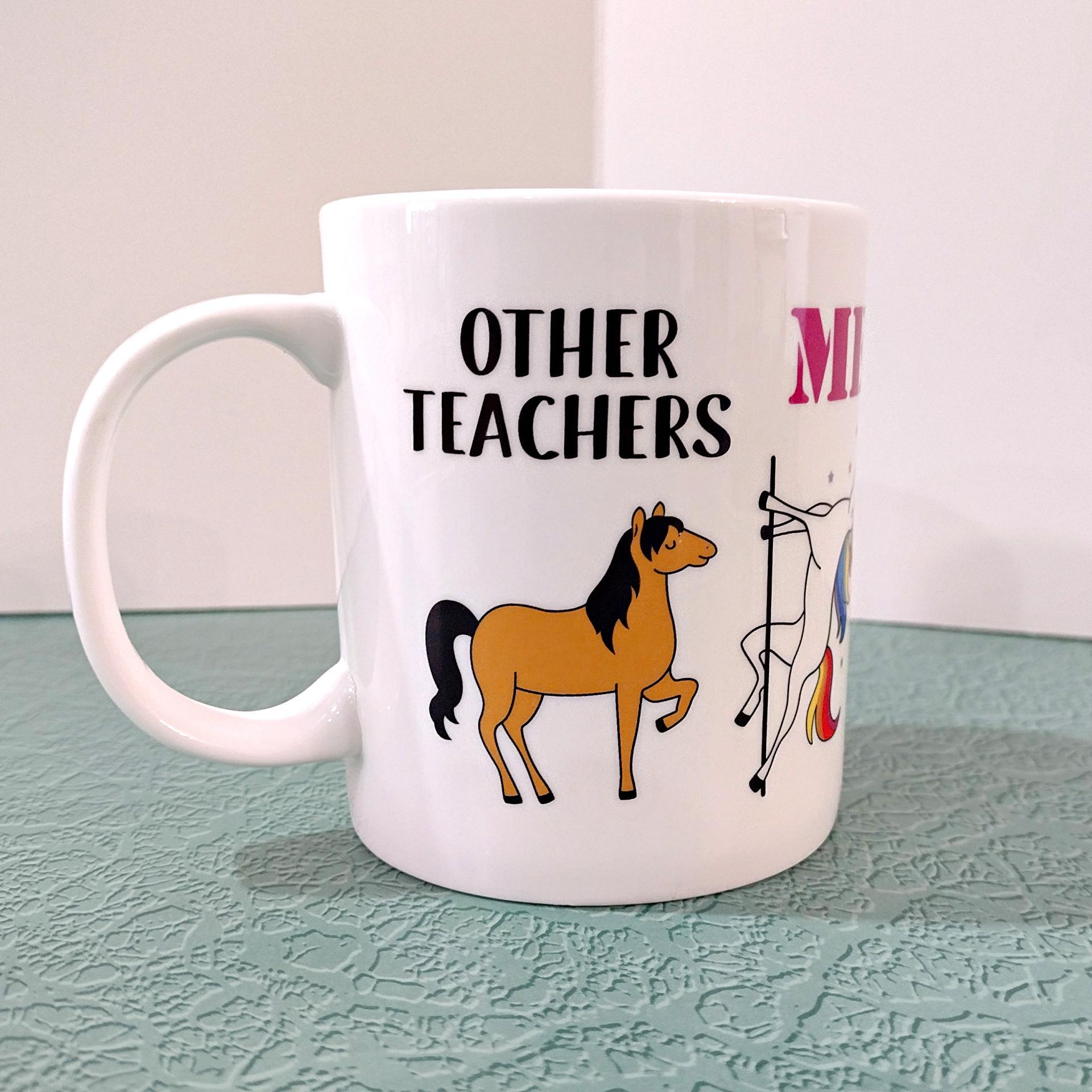 Vintage Funny Teacher Unicorn Coffee Tea Mug, Teacher Gift