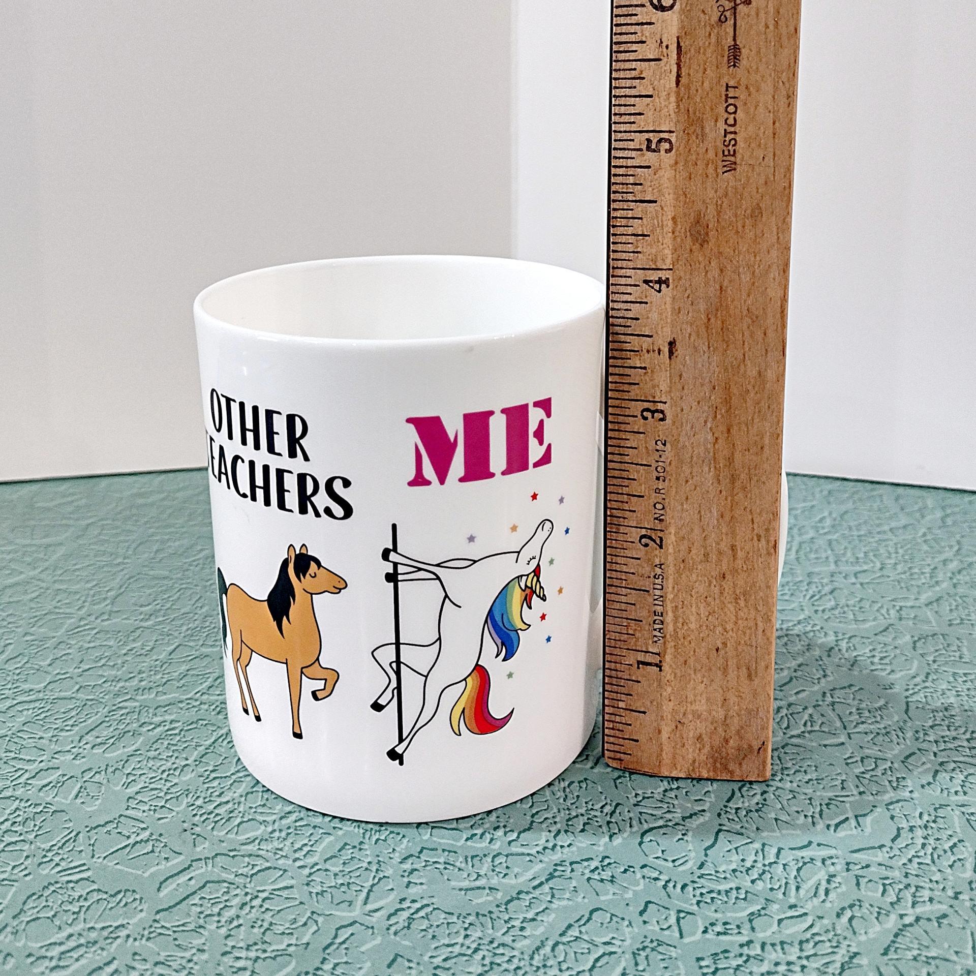Vintage Funny Teacher Unicorn Coffee Tea Mug, Teacher Gift