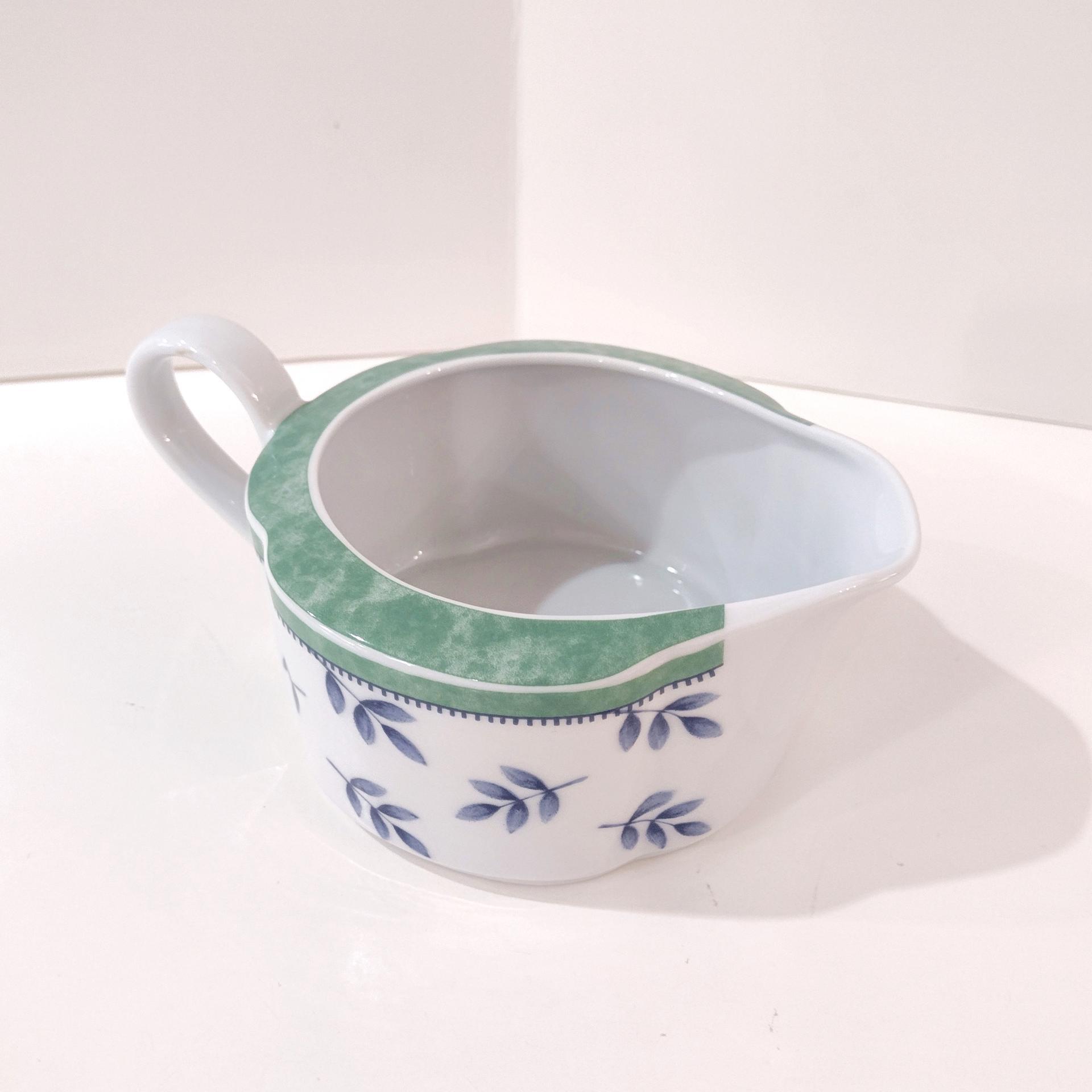 Vintage Villeroy and Boch Switch 3 Country Collection Gravy Pitcher with Blue Bird Lid, German Porcelain Gravy Boat
