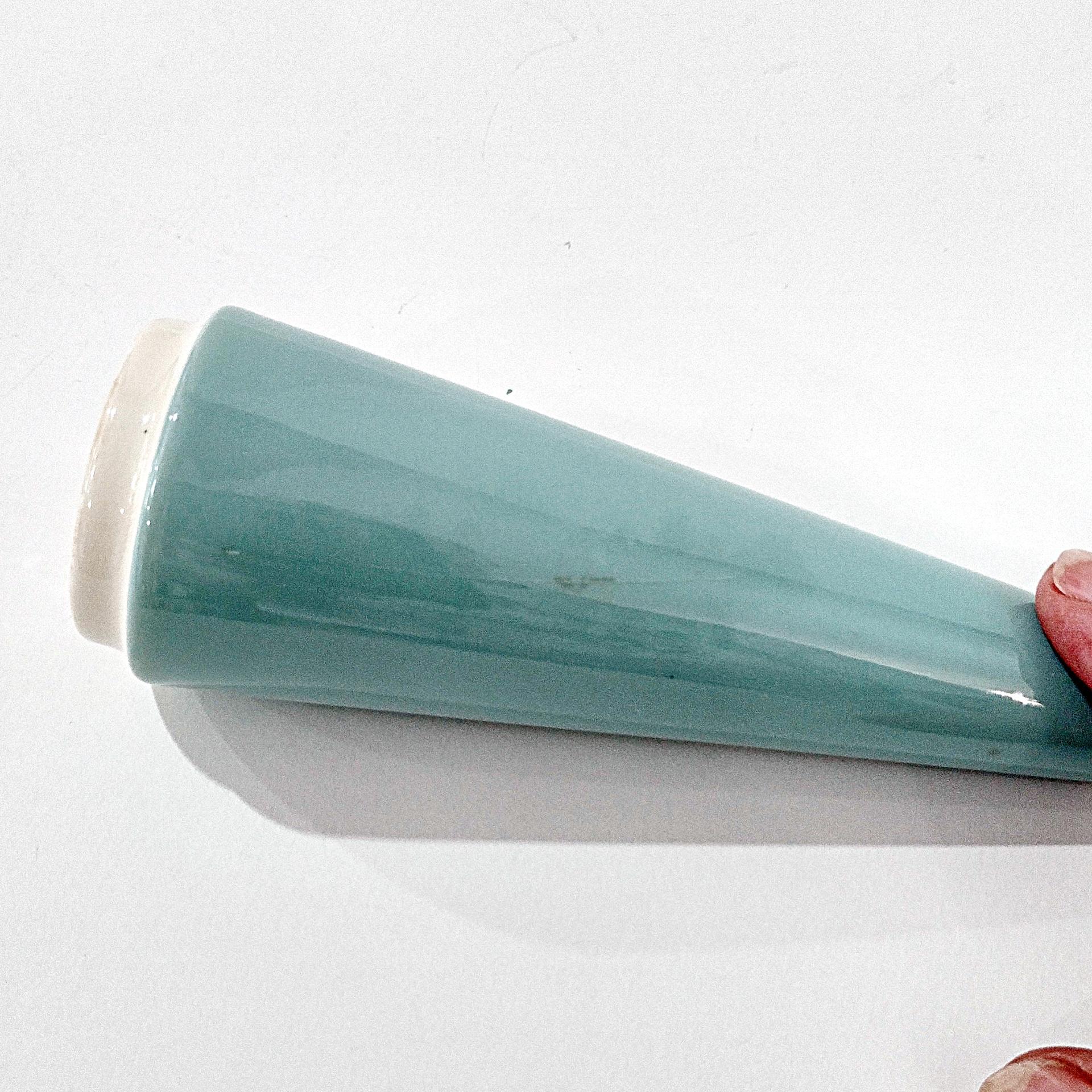 Vintage Homer Laughlin Vista Orbit Turquoise Aqua Blue Salt and Pepper Shaker Set, 1960's Dinnerware