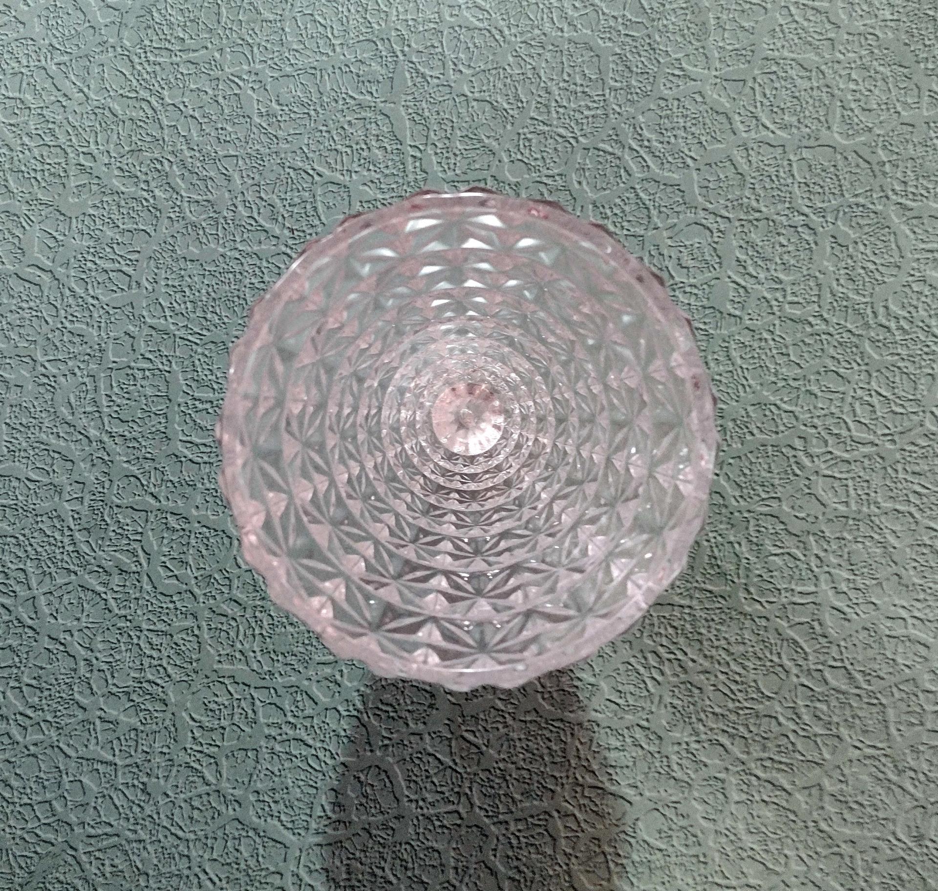Vintage Star Cut Crystal Flower Vase, 8 Inch Lead Crystal Footed Vase made by Fostoria for Princess House