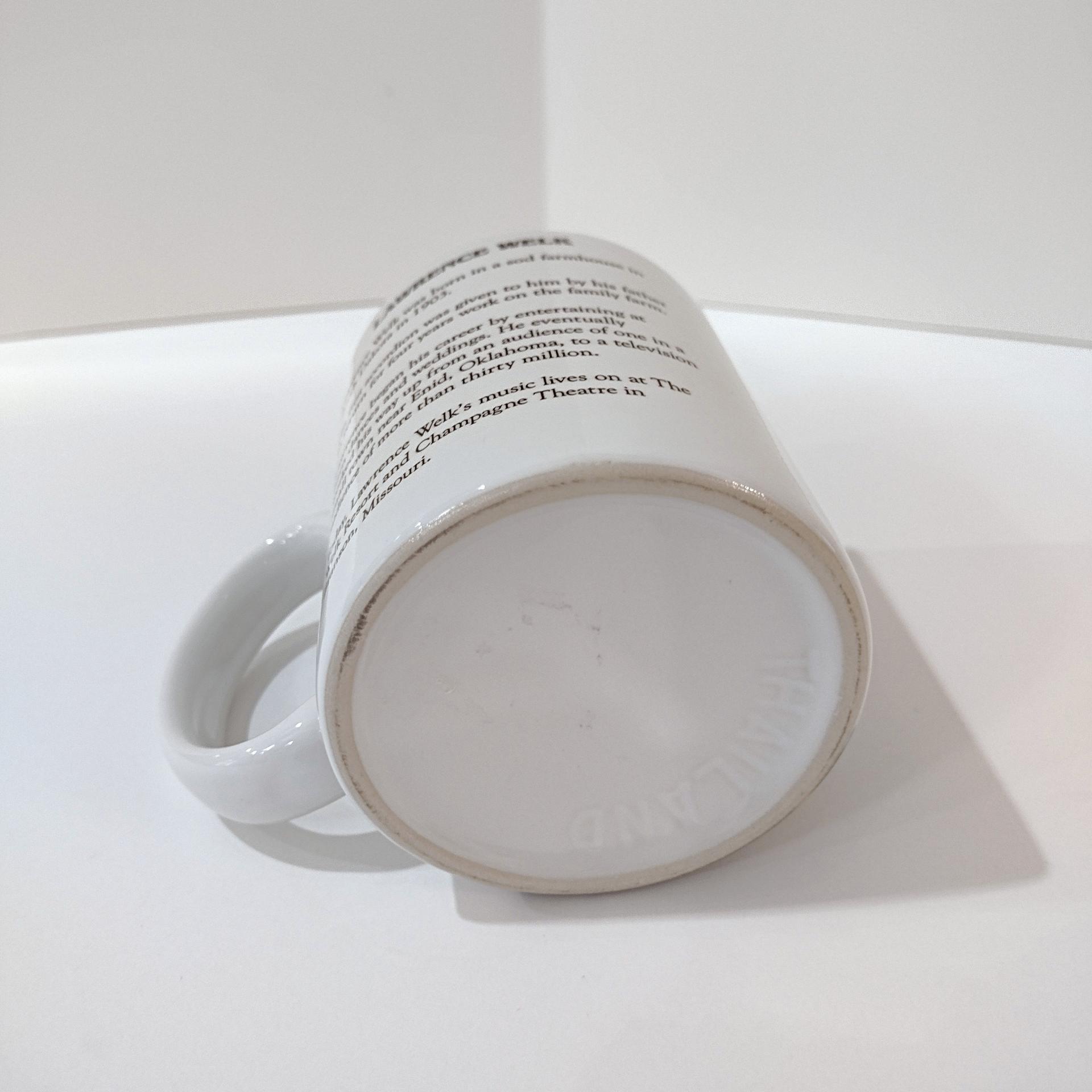 Vintage Lawrence Welk Ceramic Coffee Mug, Wunnerful Welk History Mug