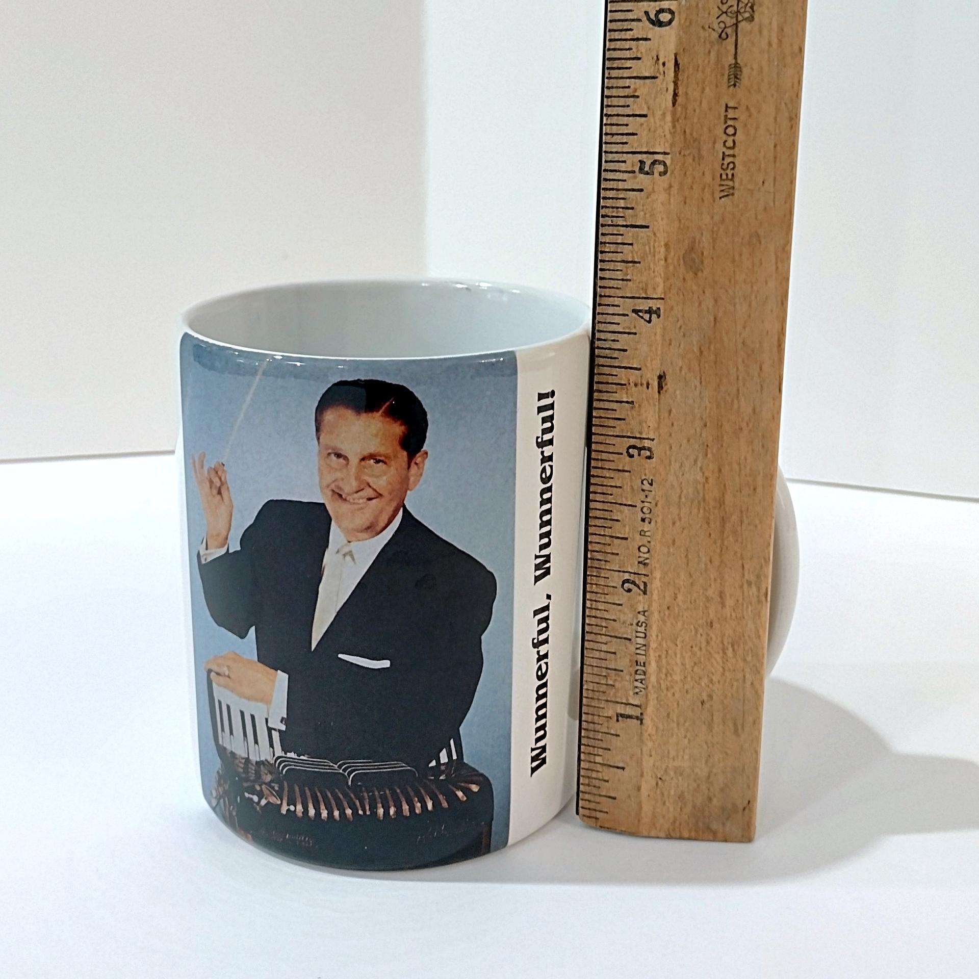 Vintage Lawrence Welk Ceramic Coffee Mug, Wunnerful Welk History Mug