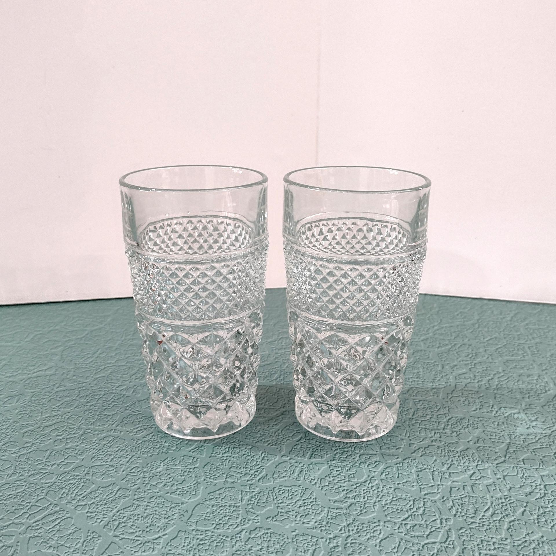 Vintage Anchor Hocking Wexford 10 Ounce Tumblers, Set of Two