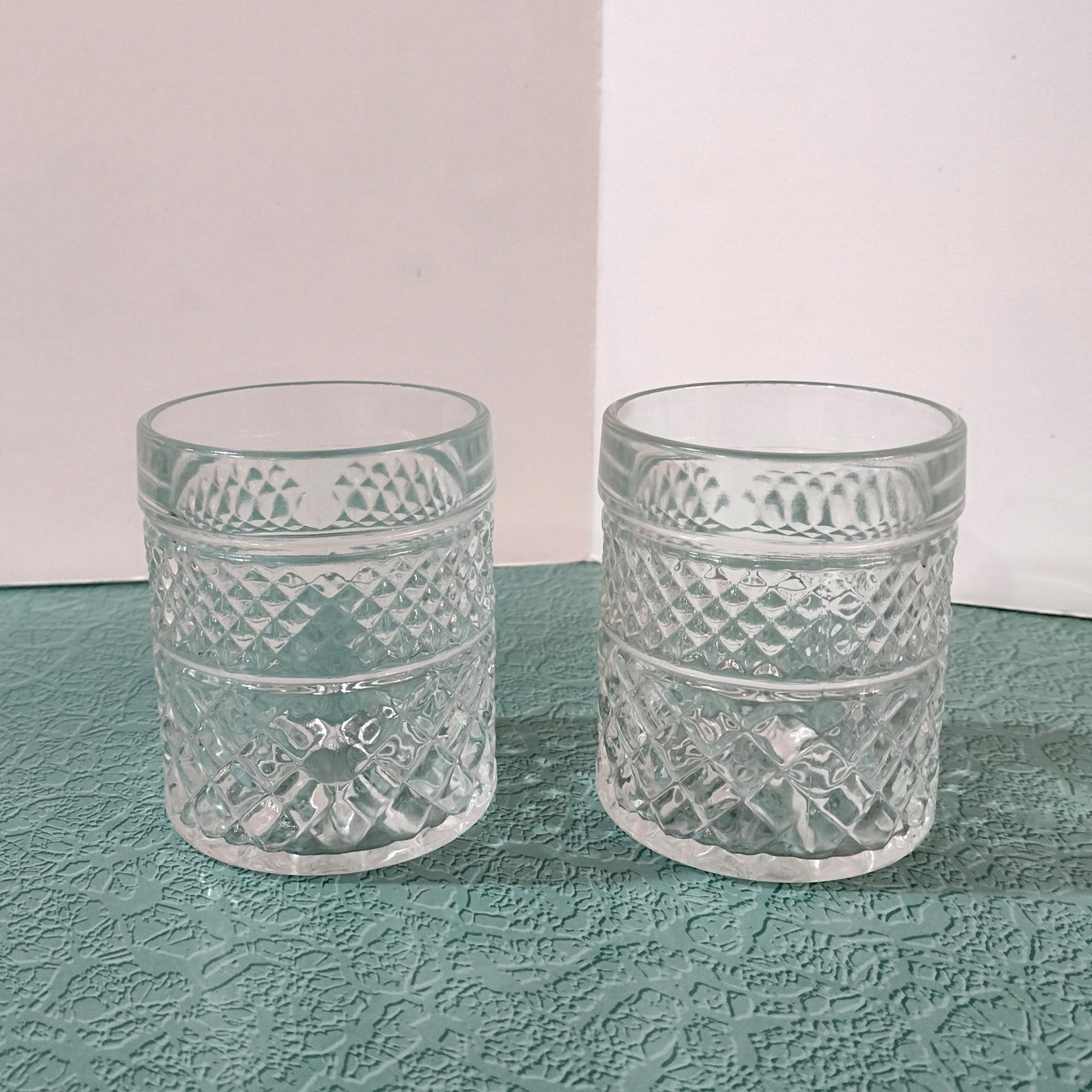 Vintage Wexford 8 Ounce Whiskey Rocks Glasses, Retro Lowball Glasses, Set of Two