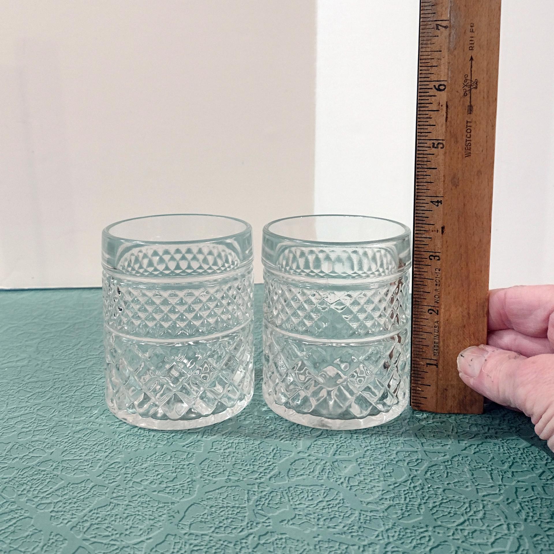 Vintage Wexford 8 Ounce Whiskey Rocks Glasses, Retro Lowball Glasses, Set of Two
