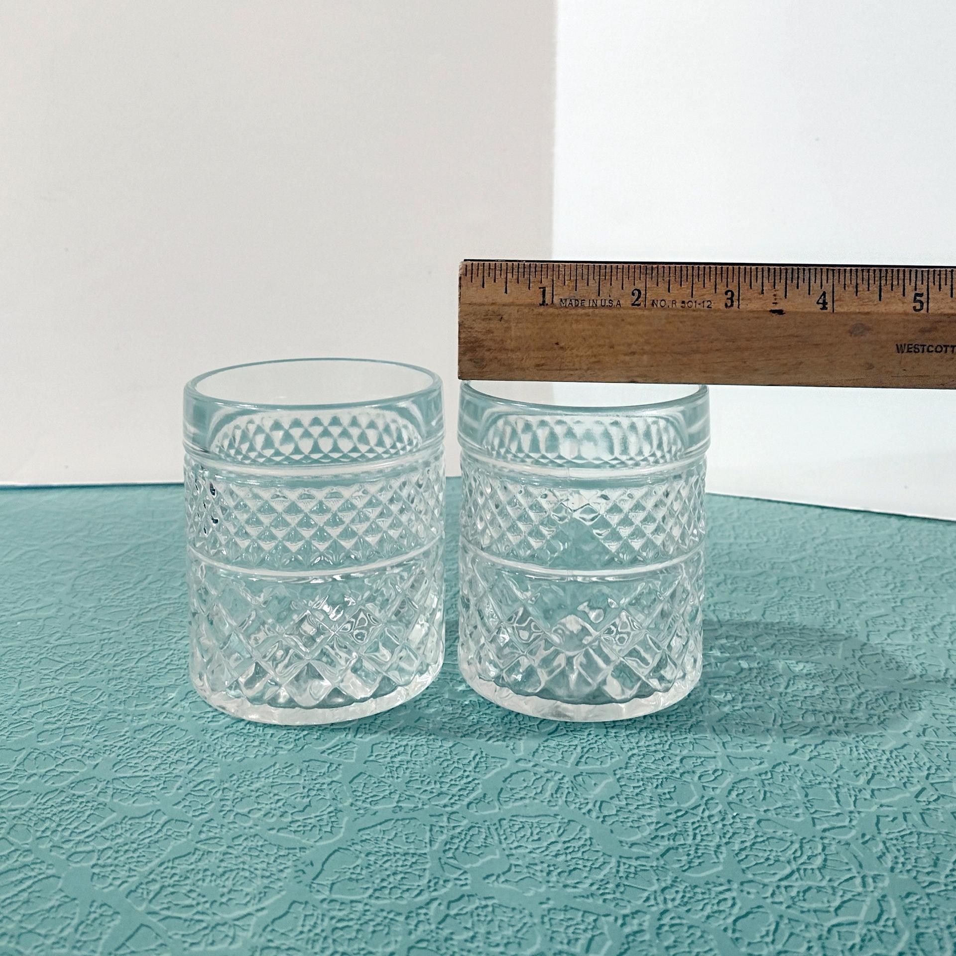 Vintage Wexford 8 Ounce Whiskey Rocks Glasses, Retro Lowball Glasses, Set of Two