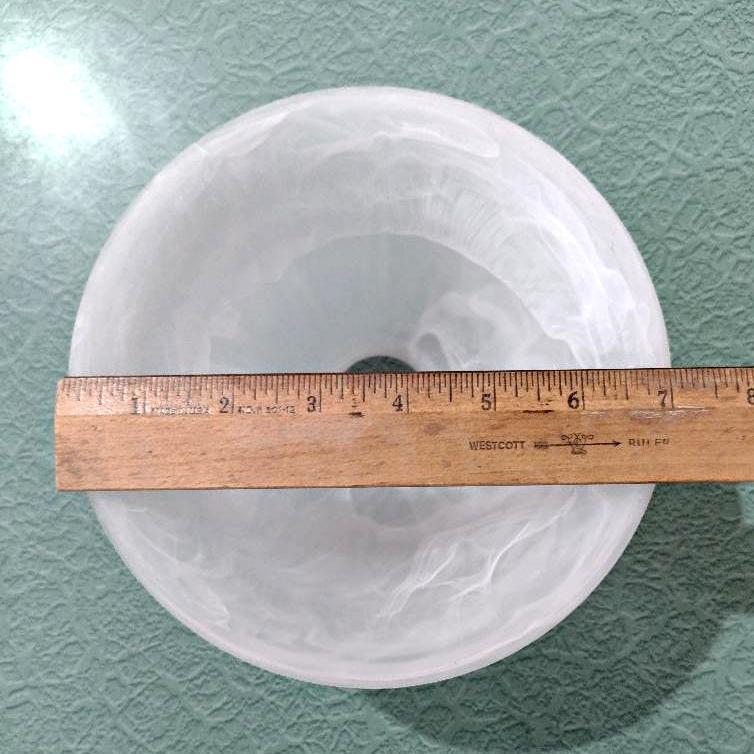 Vintage White Swirl Milk Glass Lamp Light Shade, Bell Shaped Replacement Pendant Shade