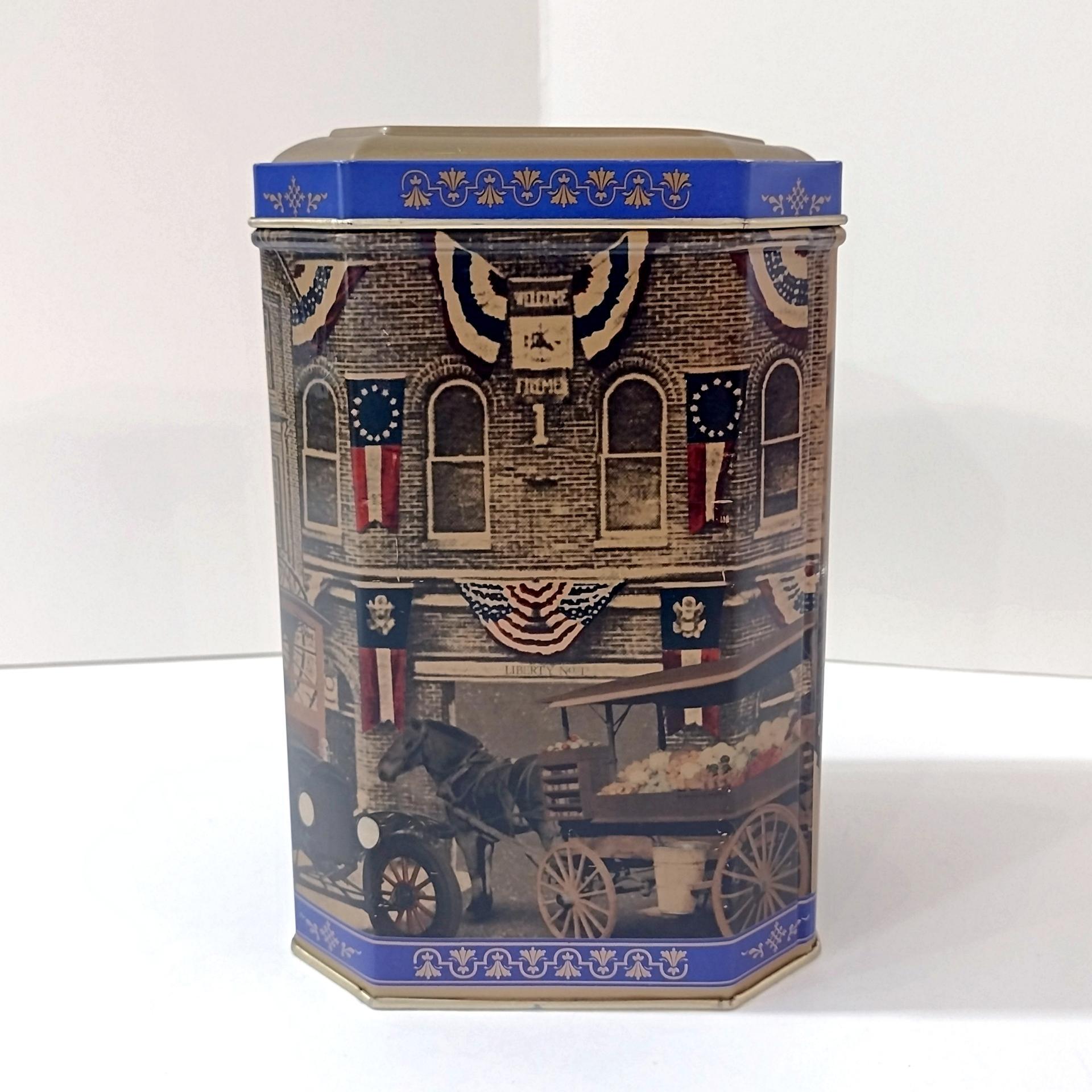 Vintage Retro Wolfgang Candies Mima Mae Collectible Tin, D. E. Wolfgang's Homemade Candies Historical Storage Tin Box