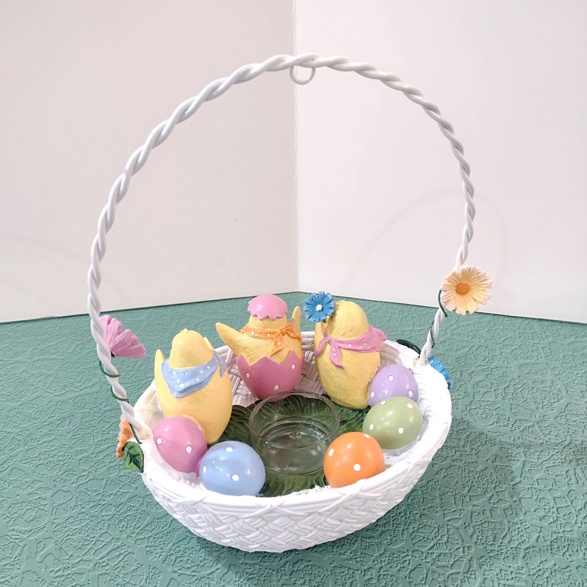 Vintage Yankee Candle Easter Basket Chicks Votive Holder, Tart Warmer