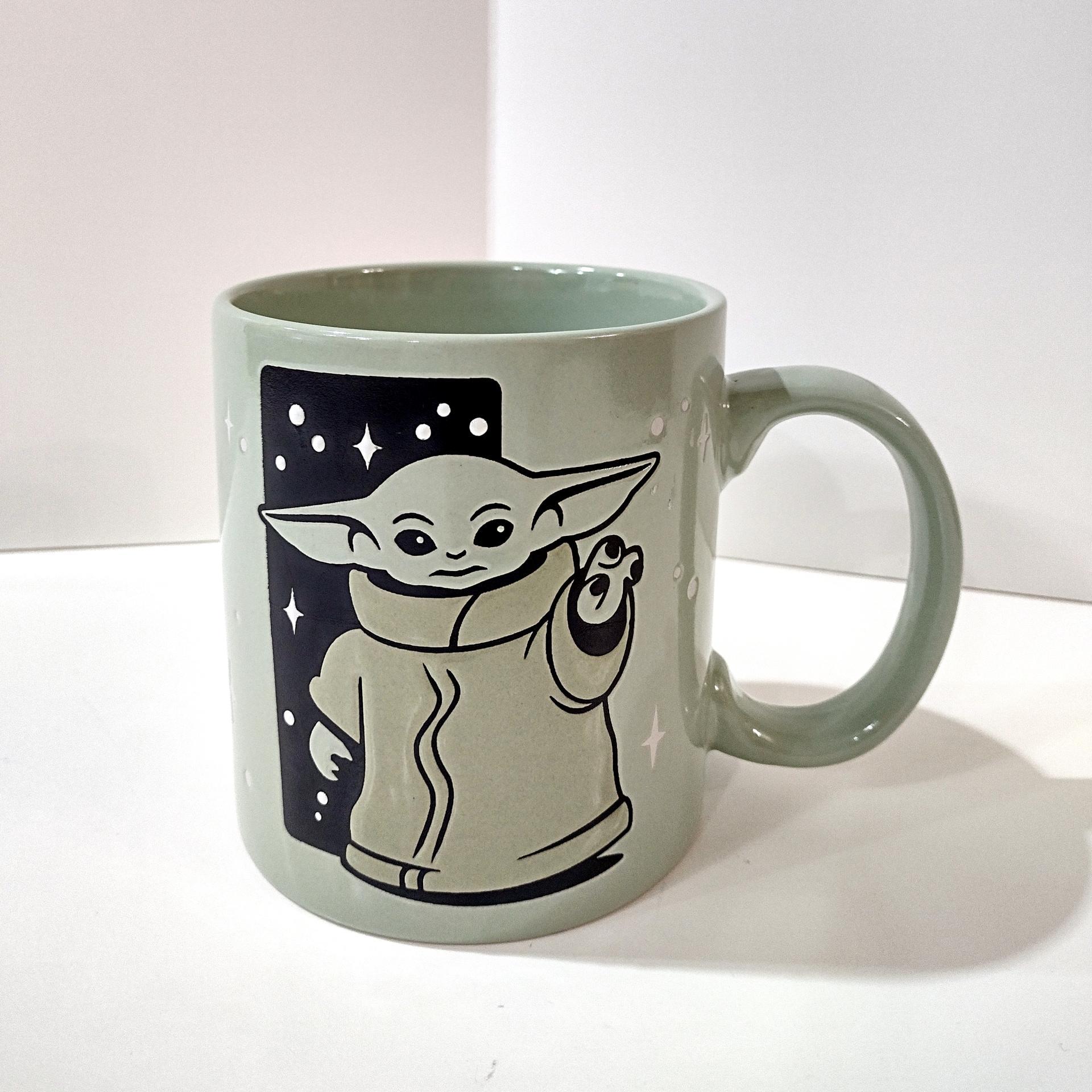 Vintage Baby Yoda Green Ceramic Coffee Tea Mug, Star Wars Oversized 20 Ounce Mug