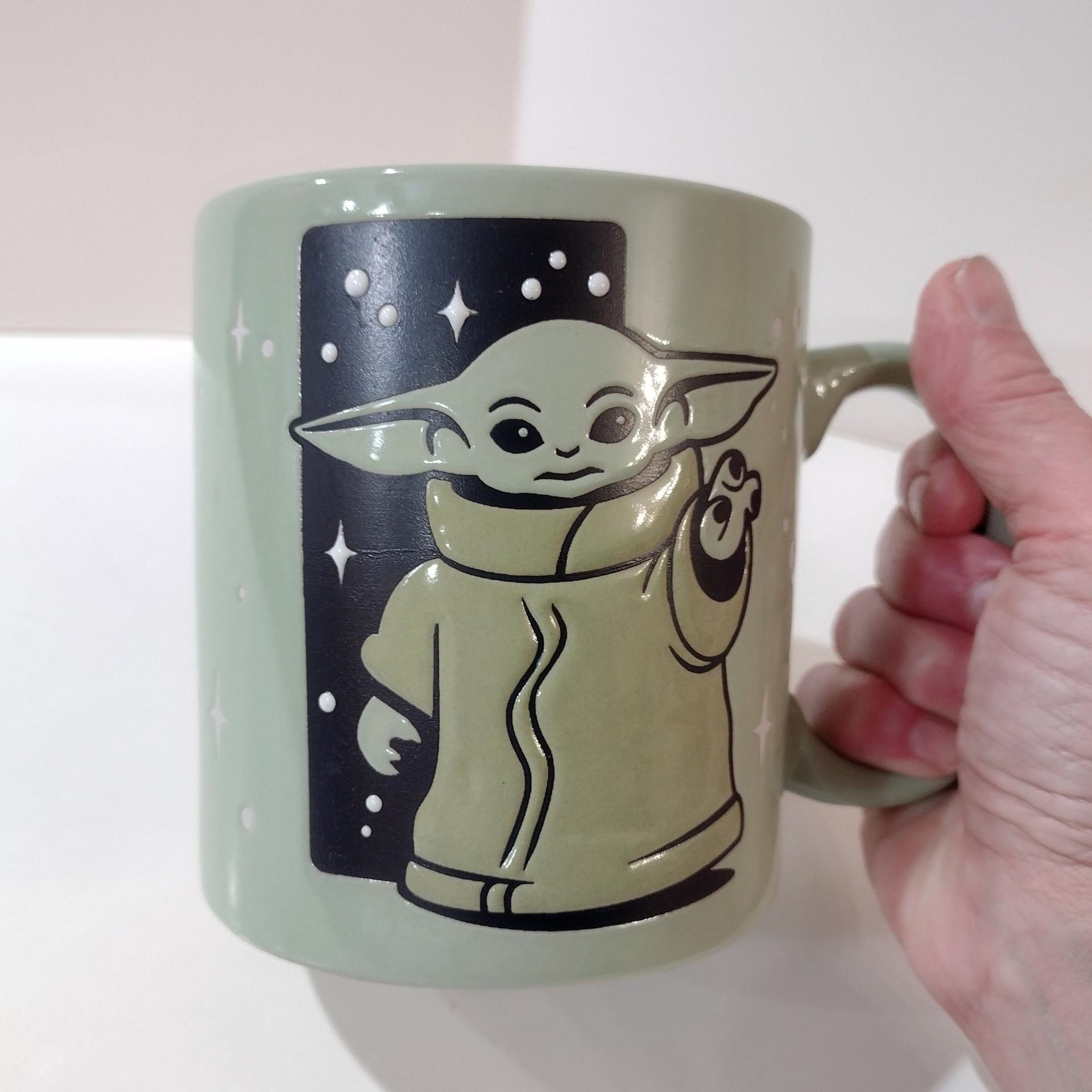 Vintage Baby Yoda Green Ceramic Coffee Tea Mug, Star Wars Oversized 20 Ounce Mug