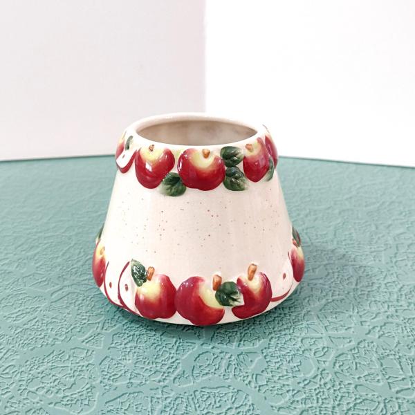 Vintage Yankee Candle Mini Ceramic Shade Jar Topper, Fall Apple Harvest Design