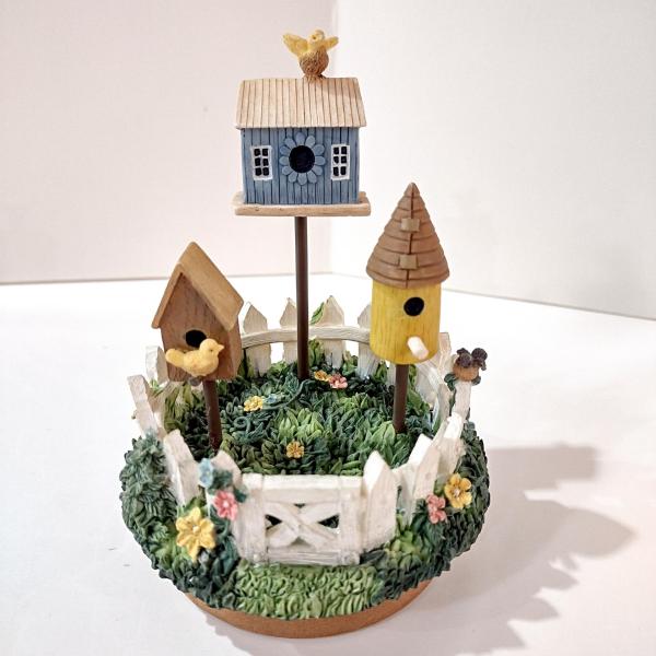 Vintage Our America Birdhouse Resin Jar Candle Topper